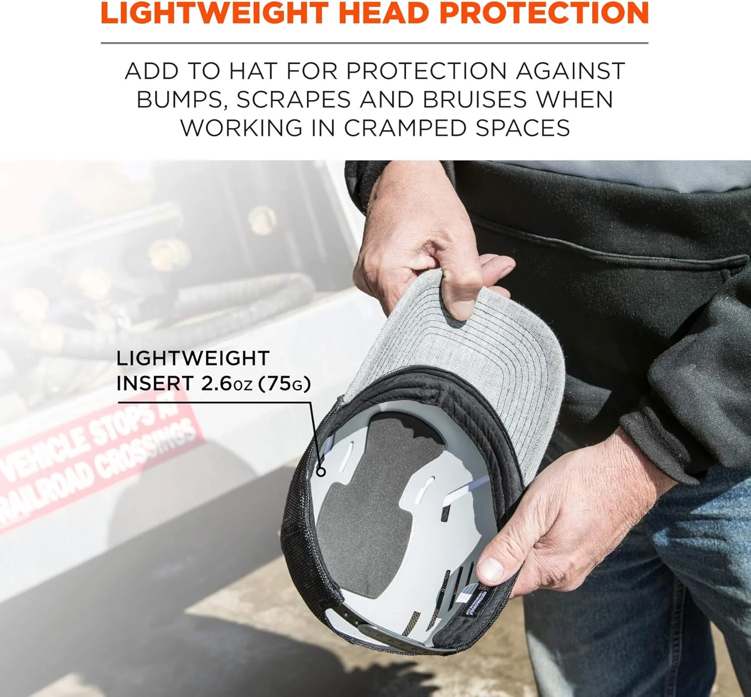 Ergodyne - 23382 Skullerz 8945 محافظ ضربه گیر کلاه ایمنی جهانی، سبک وزن، مناسب برای هر کلاه بیسبالی، بسته 2 عددی خاکستری Ergodyne - 23382 Skullerz 8945 محافظ ضربه گیر کلاه ایمنی جهانی، سبک وزن، مناسب برای هر کلاه بیسبالی، بسته 2 عددی خاکستری