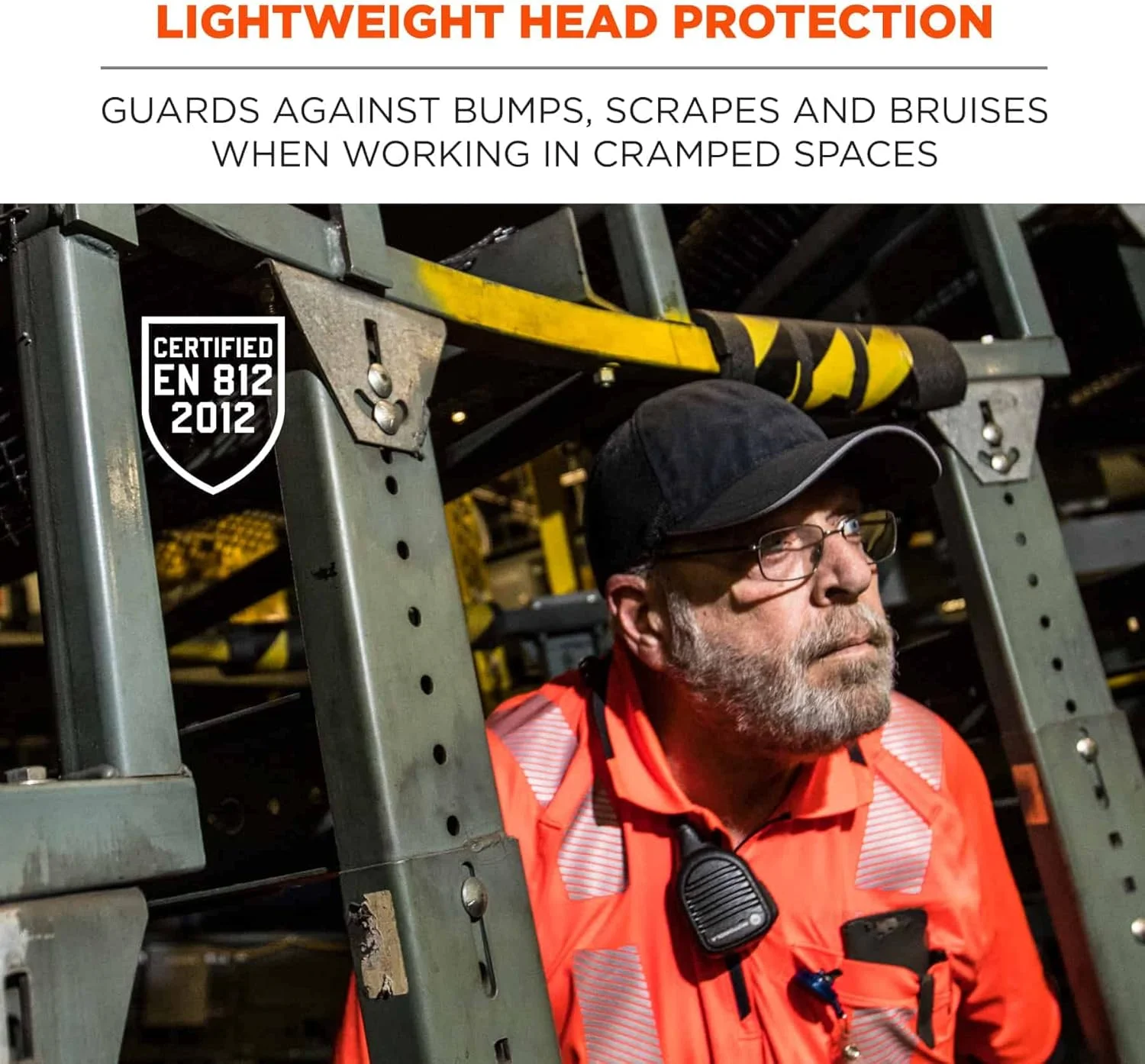 کلاه ضربه گیر سبک وزن Ergodyne Skullerz 8955، مشکی، لبه کوتاه کلاه ضربه گیر سبک وزن Ergodyne Skullerz 8955، مشکی، لبه کوتاه