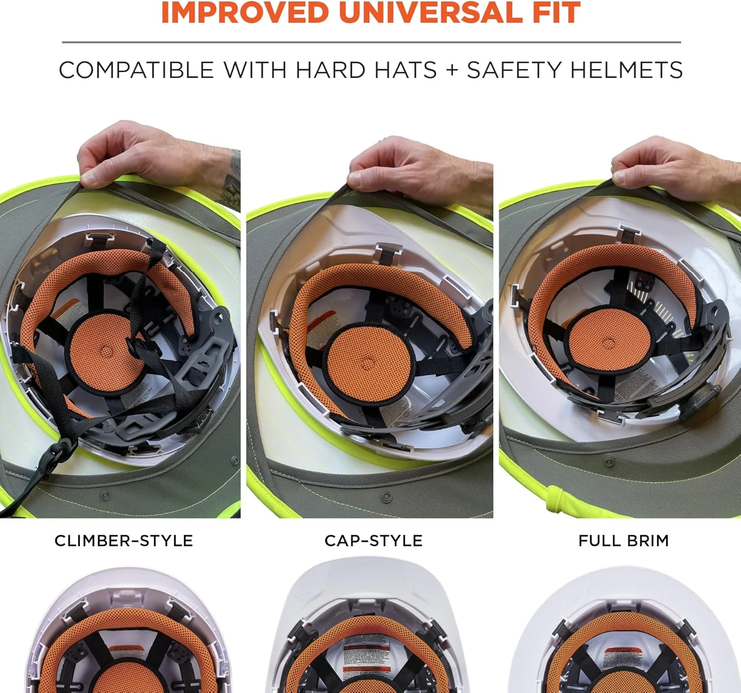 سایه بان لبه دار کلاه ایمنی جهانی Ergodyne Chill Its 6661 با محافظ گردن، محافظ آفتاب کلاه ایمنی سایه بان لبه دار کلاه ایمنی جهانی Ergodyne Chill Its 6661 با محافظ گردن، محافظ آفتاب کلاه ایمنی