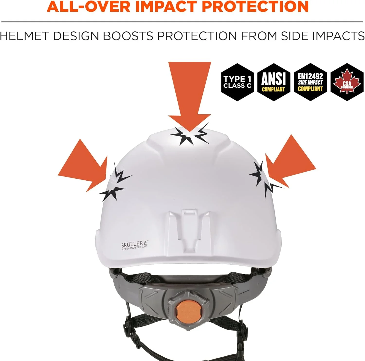 کلاه ایمنی کلاس C ارگودین Skullerz 8975، دارای محل نصب لوازم جانبی، سفید کلاه ایمنی کلاس C ارگودین Skullerz 8975، دارای محل نصب لوازم جانبی، سفید