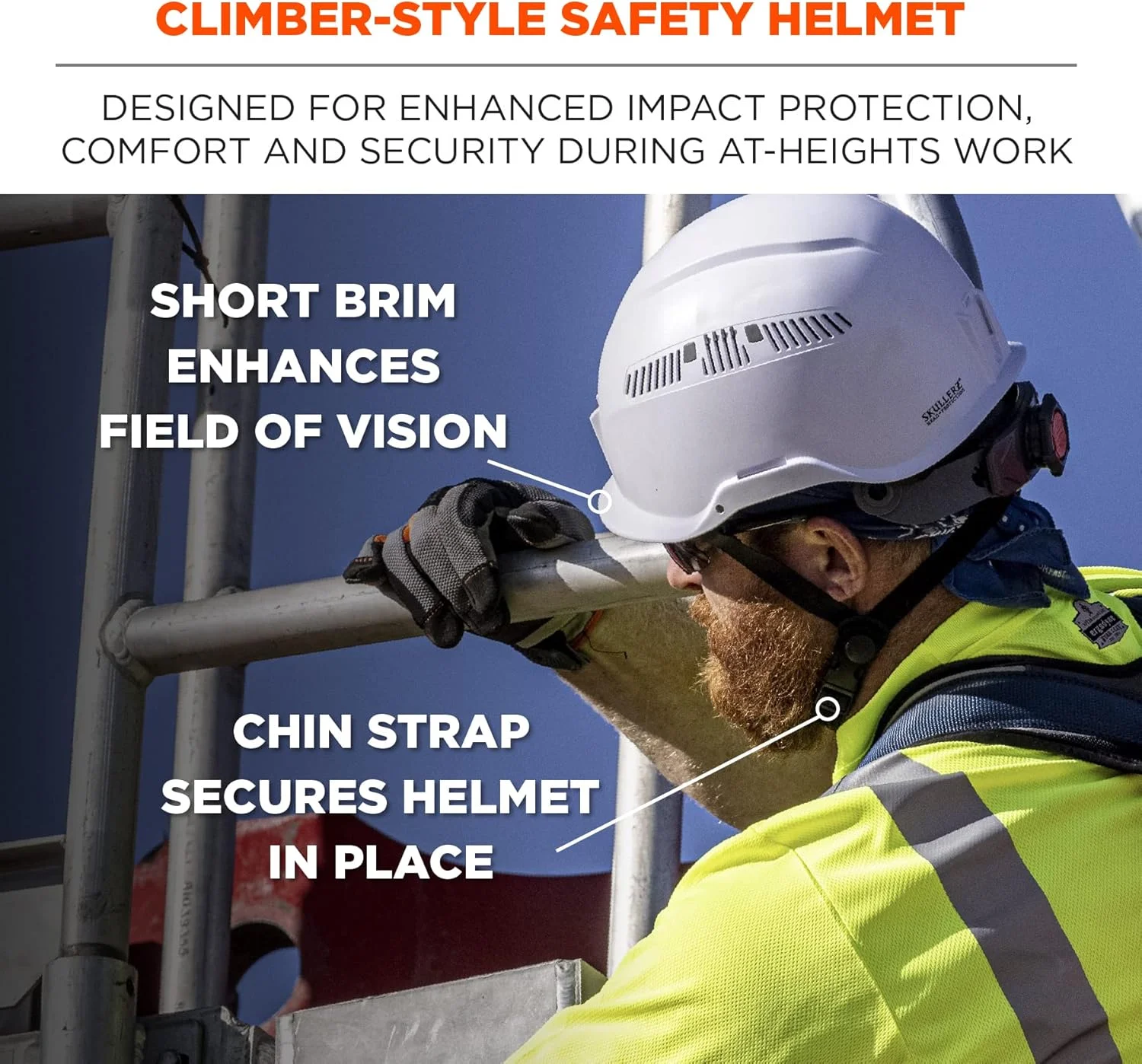 کلاه ایمنی کلاس C ارگودین Skullerz 8975، دارای محل نصب لوازم جانبی، سفید کلاه ایمنی کلاس C ارگودین Skullerz 8975، دارای محل نصب لوازم جانبی، سفید