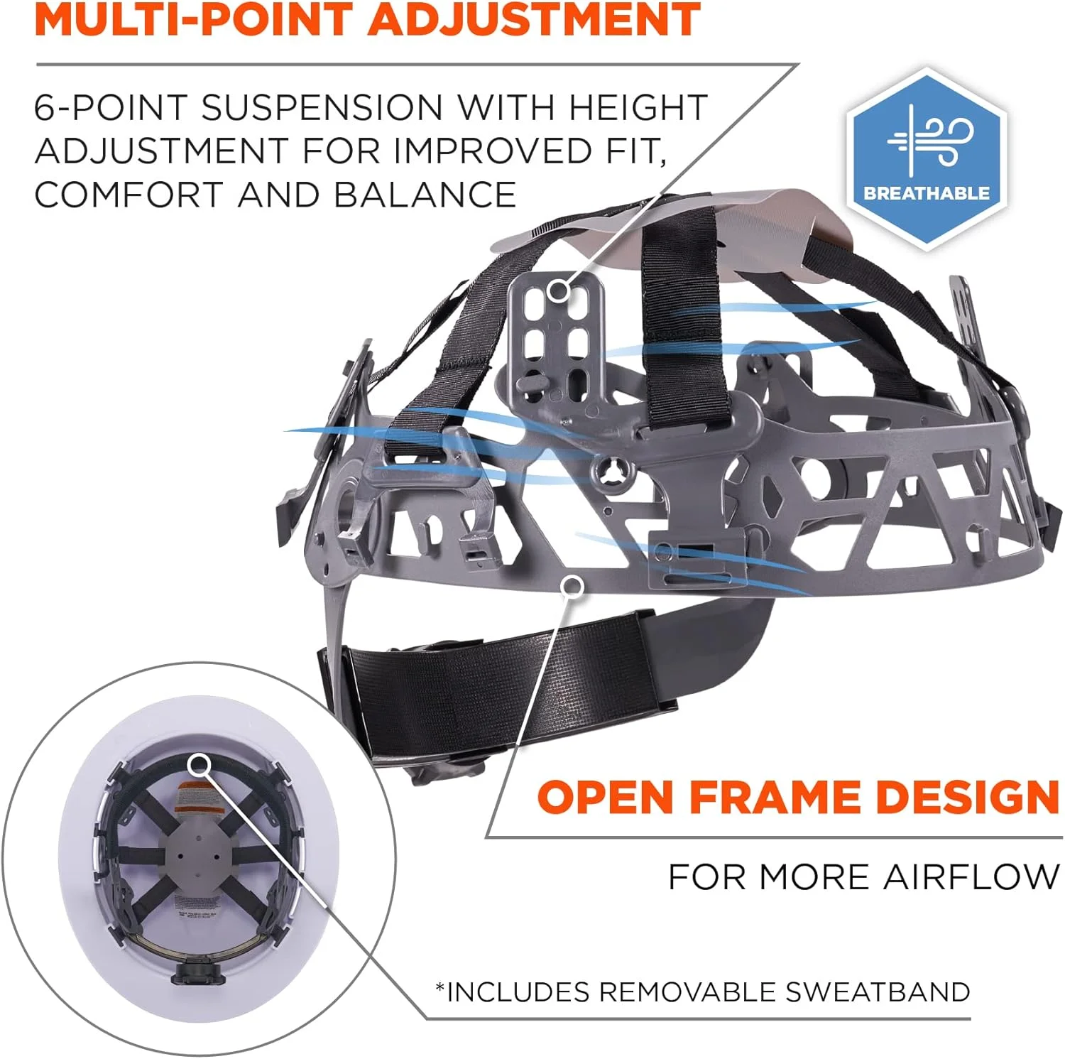 کلاه ایمنی لبه دار ارگودین Skullerz 8969 کلاس E، سبک وزن، سیستم تعلیق храповиک 6 نقطه ای قابل تنظیم، پوسته HDPE، سفید کلاه ایمنی لبه دار ارگودین Skullerz 8969 کلاس E، سبک وزن، سیستم تعلیق храповиک 6 نقطه ای قابل تنظیم، پوسته HDPE، سفید