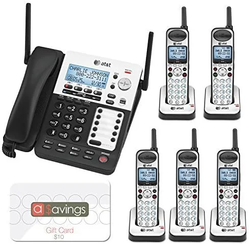 سیستم تلفن سیمی/بی سیم 4 خطه AT&T SB67118 / SB67138 به همراه 5 گوشی بی سیم SB67108 سیستم تلفن سیمی/بی سیم 4 خطه AT&T SB67118 / SB67138 به همراه 5 گوشی بی سیم SB67108