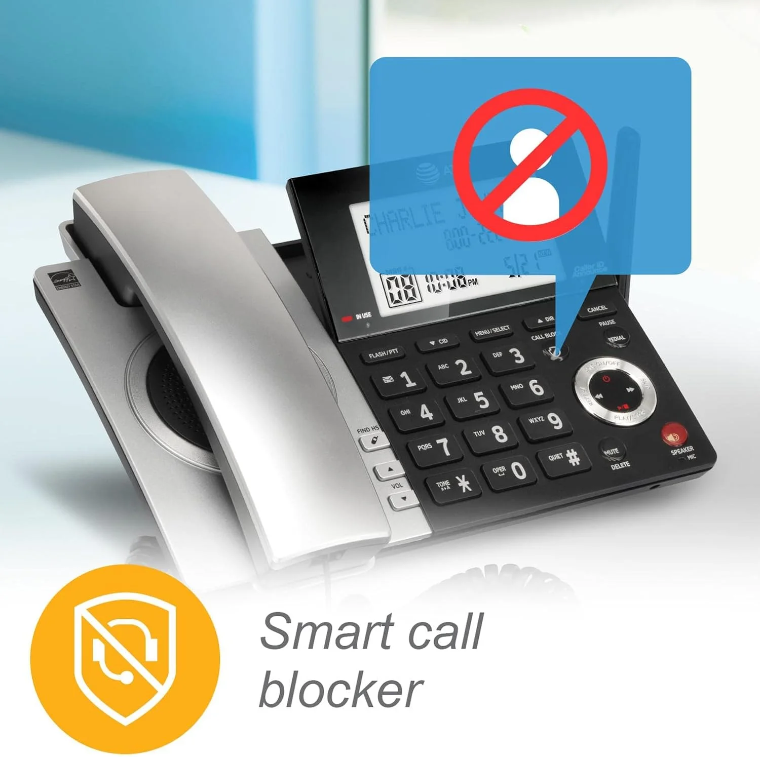 تلفن رومیزی/بی سیم دو گوشی AT&T CL84207 DECT 6.0 برای منزل با برد طولانی، منشی تلفنی، مسدود کردن تماس، اعلام شناسه تماس گیرنده، اینترکام و حالت تغذیه از خط، نقره ای/مشکی تلفن رومیزی/بی سیم دو گوشی AT&T CL84207 DECT 6.0 برای منزل با برد طولانی، منشی تلفنی، مسدود کردن تماس، اعلام شناسه تماس گیرنده، اینترکام و حالت تغذیه از خط، نقره ای/مشکی