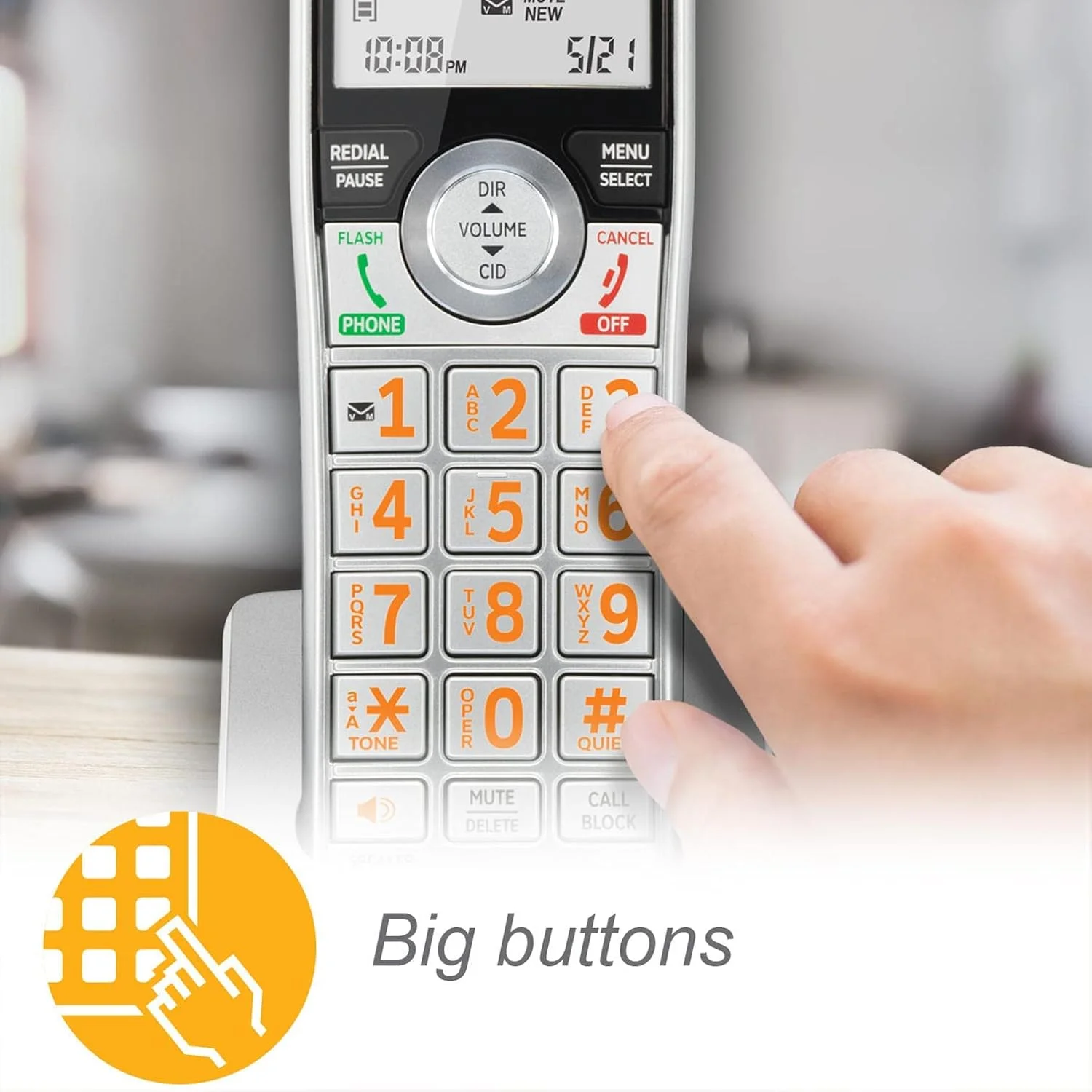 تلفن رومیزی/بی سیم دو گوشی AT&T CL84207 DECT 6.0 برای منزل با برد طولانی، منشی تلفنی، مسدود کردن تماس، اعلام شناسه تماس گیرنده، اینترکام و حالت تغذیه از خط، نقره ای/مشکی تلفن رومیزی/بی سیم دو گوشی AT&T CL84207 DECT 6.0 برای منزل با برد طولانی، منشی تلفنی، مسدود کردن تماس، اعلام شناسه تماس گیرنده، اینترکام و حالت تغذیه از خط، نقره ای/مشکی