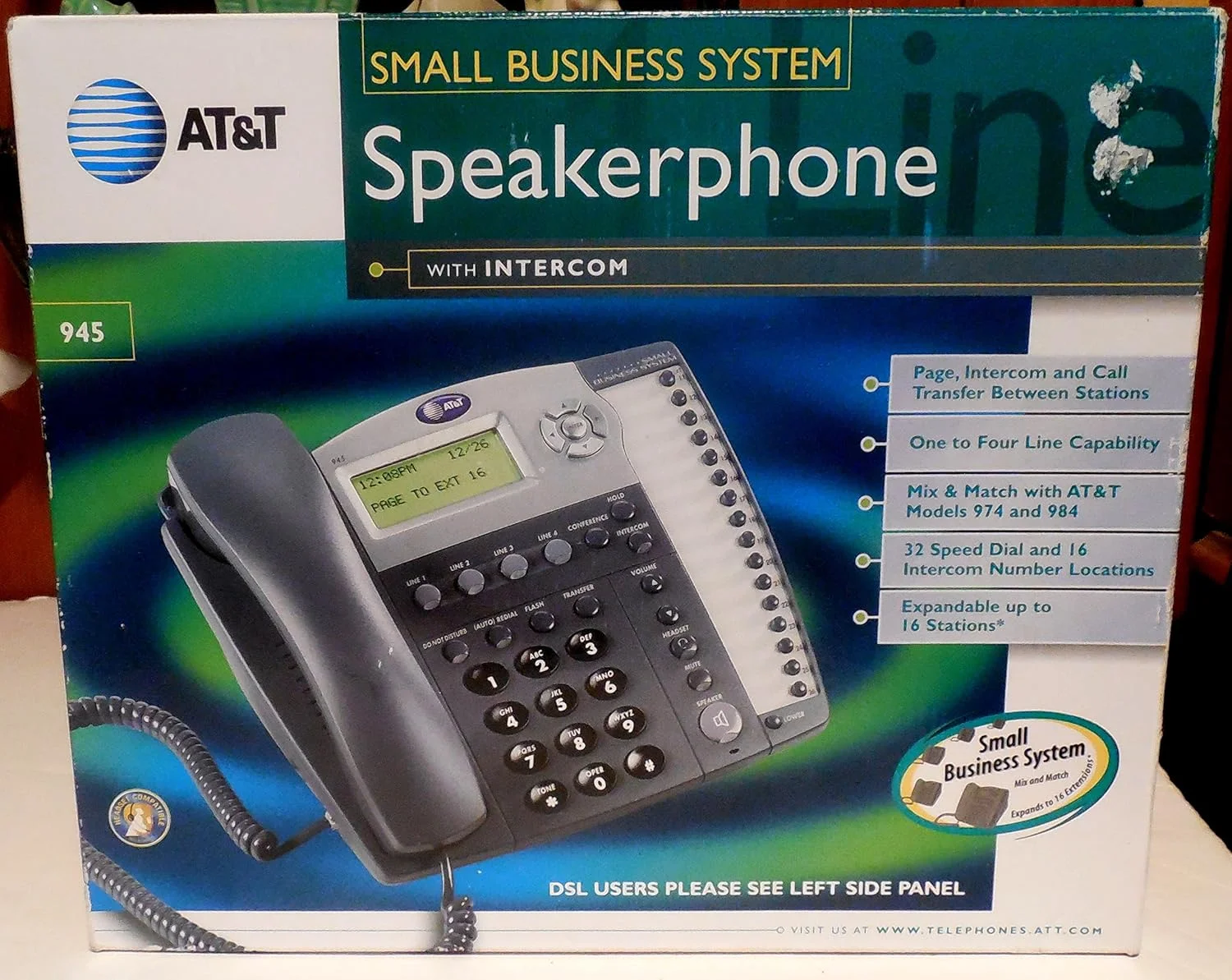 تلفن اسپیکر دار 4 خطه AT&T 945 با اینترکام تلفن اسپیکر دار 4 خطه AT&T 945 با اینترکام