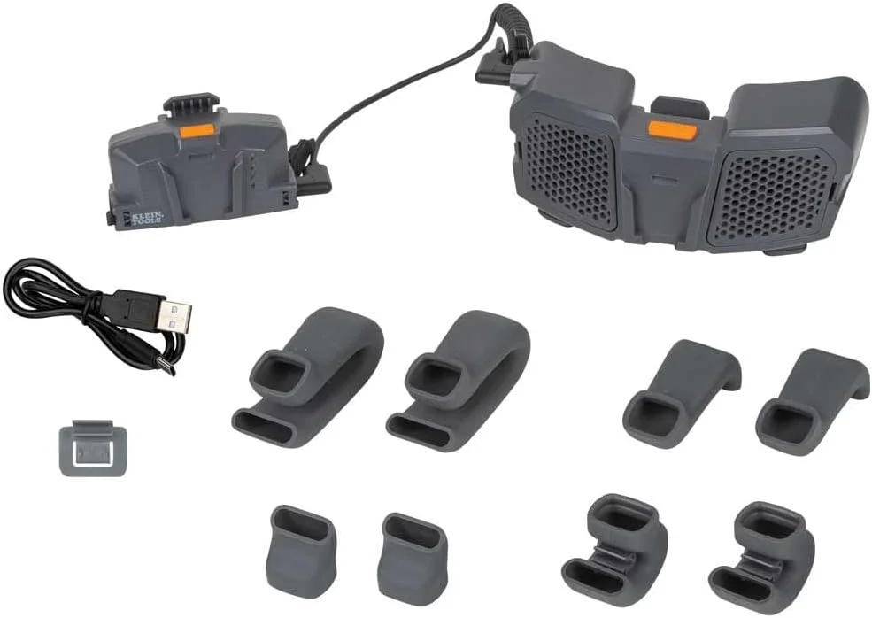 کلاه ایمنی سفید لبه دار Klein Tools 80096 به همراه فن خنک کننده کلاه ایمنی، 2 تکه کلاه ایمنی سفید لبه دار Klein Tools 80096 به همراه فن خنک کننده کلاه ایمنی، 2 تکه