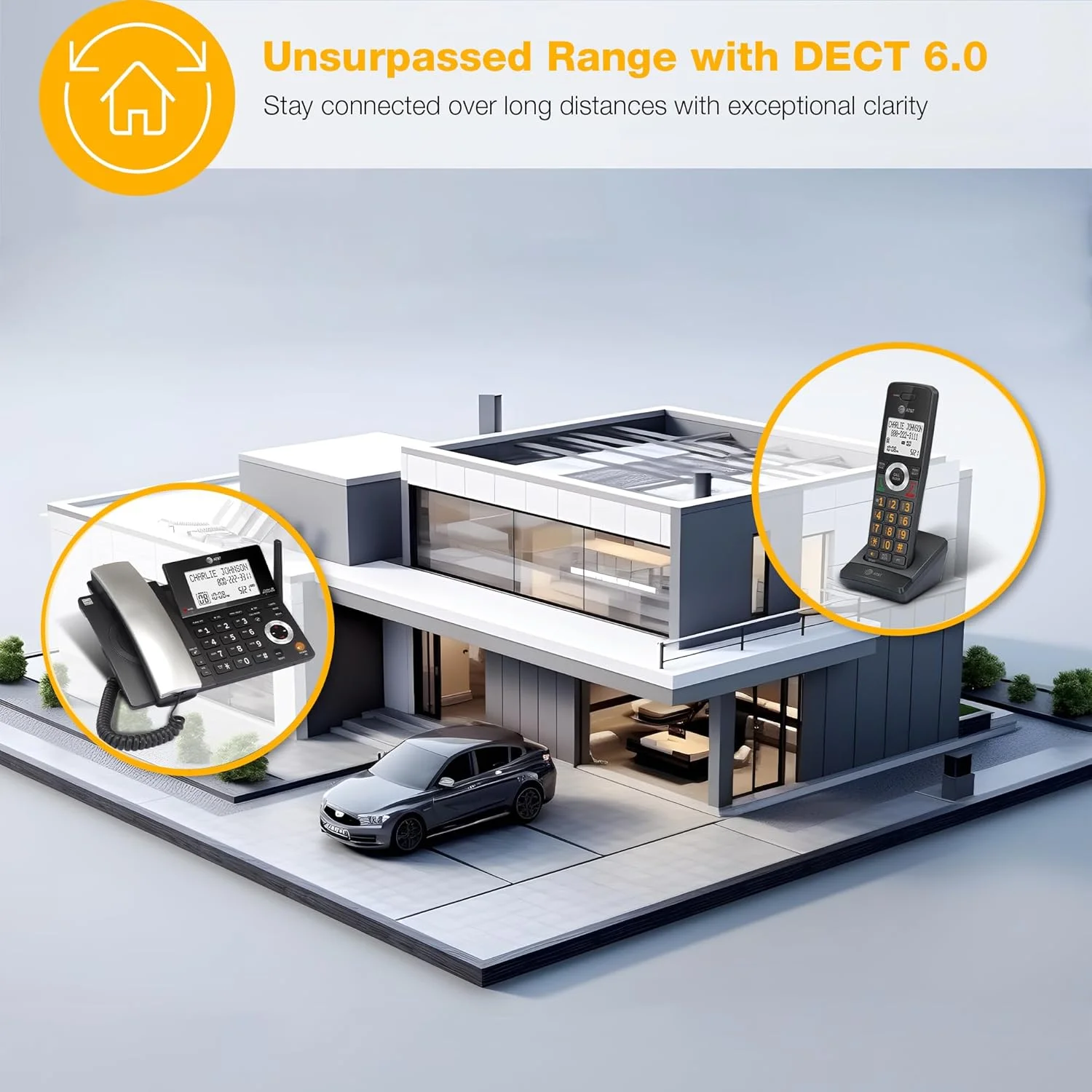تلفن خانگی سیمی/بیسیم AT&T DECT 6.0 با 2 گوشی و منشی تلفنی، مسدود کننده تماس هوشمند، نمایشگر شناسه تماس گیرنده، صفحه نمایش بزرگ با نور پس زمینه، دکمه بزرگ، بلندگو، اینترکام: CL84218 (مشکی ذغالی) تلفن خانگی سیمی/بیسیم AT&T DECT 6.0 با 2 گوشی و منشی تلفنی، مسدود کننده تماس هوشمند، نمایشگر شناسه تماس گیرنده، صفحه نمایش بزرگ با نور پس زمینه، دکمه بزرگ، بلندگو، اینترکام: CL84218 (مشکی ذغالی)