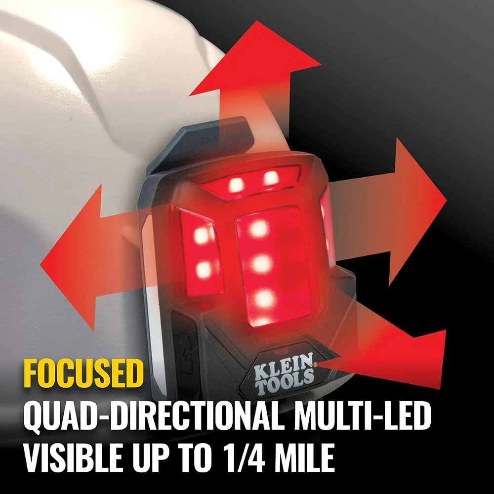 چراغ ایمنی شارژی کلاین تولز 56063 با آهنربا، قرمز، قابل نصب بر روی کلاه های سخت و کلاه ایمنی کلاین چراغ ایمنی شارژی کلاین تولز 56063 با آهنربا، قرمز، قابل نصب بر روی کلاه های سخت و کلاه ایمنی کلاین