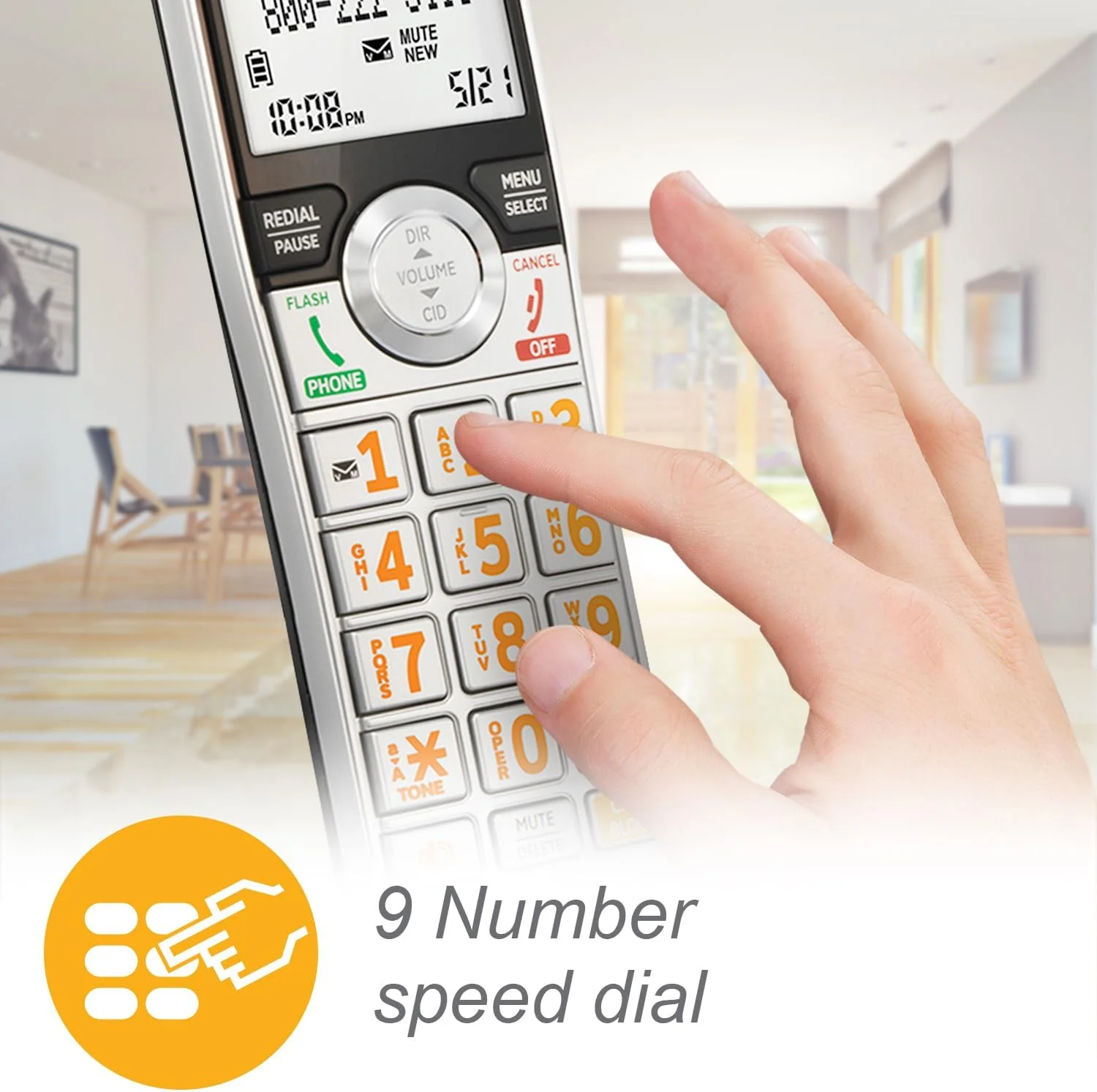 تلفن بی سیم و باسیم قابل گسترش AT&T مدل CL84107 DECT 6.0 با مسدود کننده تماس هوشمند، مشکی/نقره ای با 1 گوشی تلفن بی سیم و باسیم قابل گسترش AT&T مدل CL84107 DECT 6.0 با مسدود کننده تماس هوشمند، مشکی/نقره ای با 1 گوشی