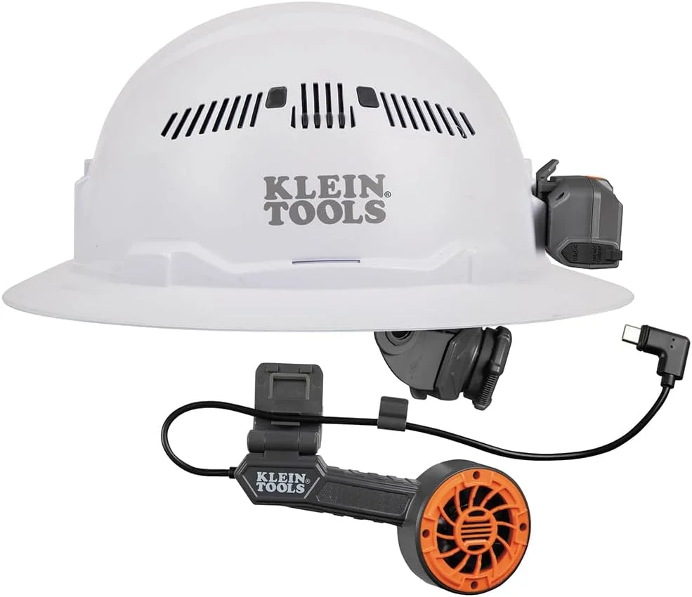 مجموعه کلاه ایمنی تهویه دار کلاین تولز 80161 شامل کلاه ایمنی کلاس C تهویه دار و فن خنک کننده دوگانه برای کلاه های ایمنی و کلاه های ایمنی کار مجموعه کلاه ایمنی تهویه دار کلاین تولز 80161 شامل کلاه ایمنی کلاس C تهویه دار و فن خنک کننده دوگانه برای کلاه های ایمنی و کلاه های ایمنی کار