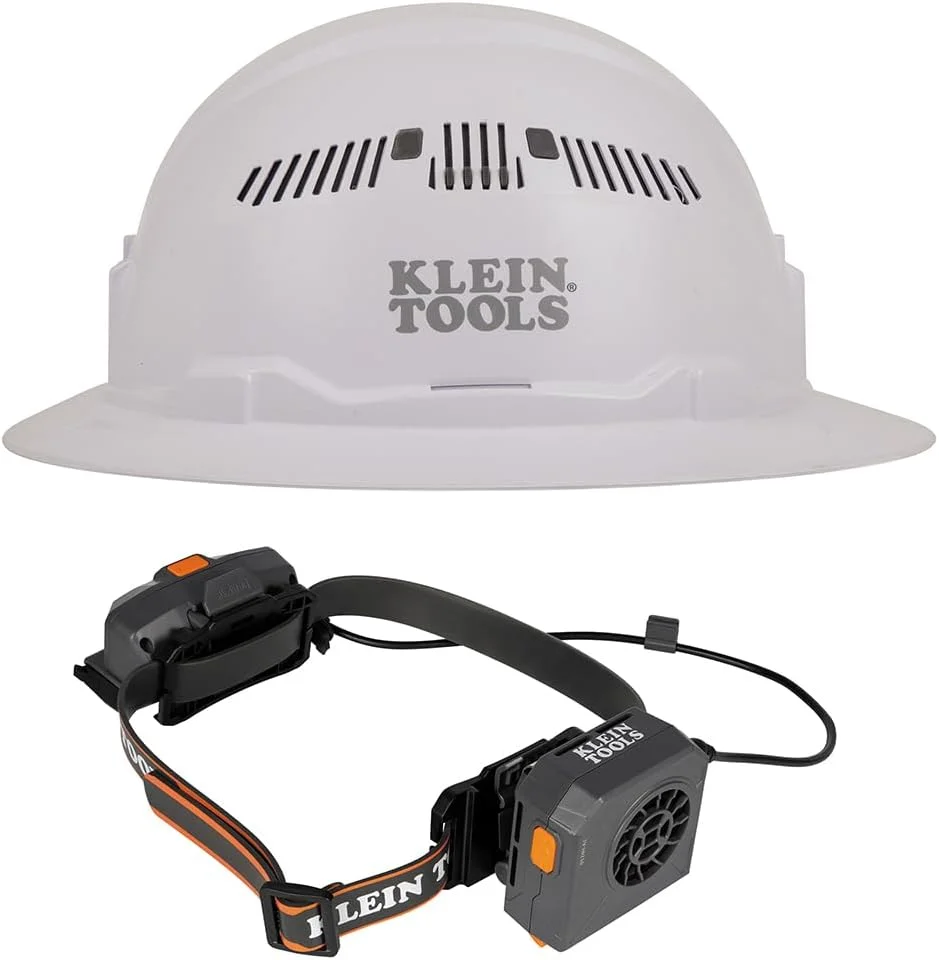 کلاه ایمنی کلاین تولز 60407RL، چراغ پیشانی شارژی، دارای تهویه، لبه کامل، دارای نوار عرق گیر پد دار با قابلیت جذب رطوبت و مقاوم در برابر بو، سفید کلاه ایمنی کلاین تولز 60407RL، چراغ پیشانی شارژی، دارای تهویه، لبه کامل، دارای نوار عرق گیر پد دار با قابلیت جذب رطوبت و مقاوم در برابر بو، سفید