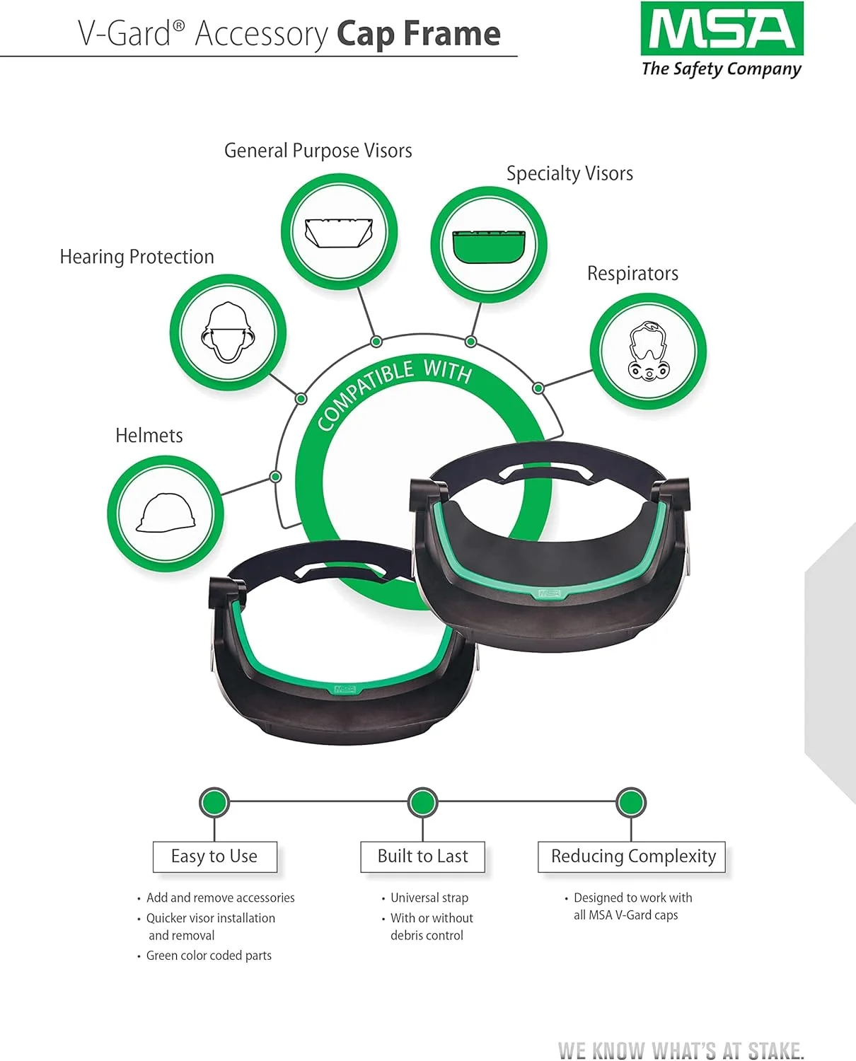 محافظ صورت پلی اتیلن مشکی MSA مدل V-Gard مناسب برای کاربردهای عمومی