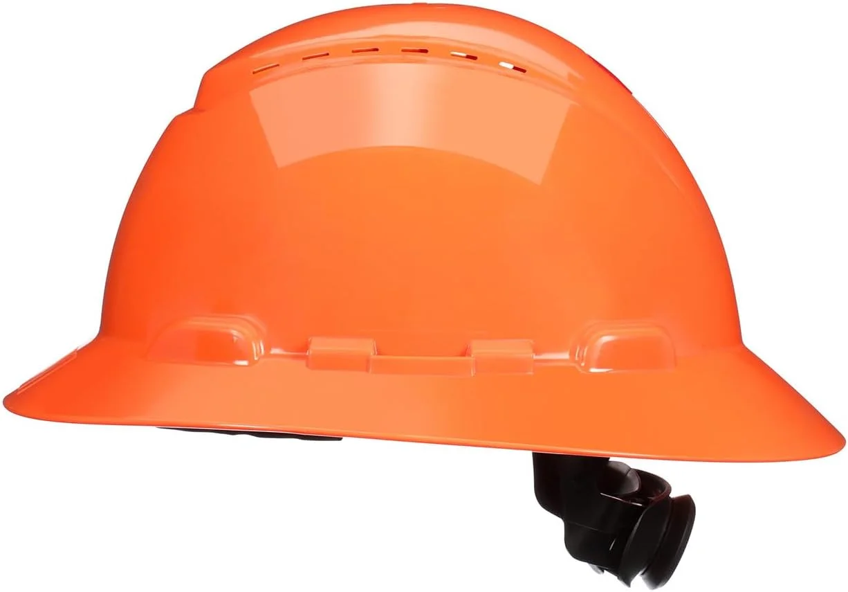 کلاه ایمنی لبه دار 3M™ SecureFit™ مدل H-806SFV-UV، نارنجی تهویه دار، سیستم تعلیق храповиком 4 نقطه ای پخش فشار با UVicator، 20 عدد در هر کارتن