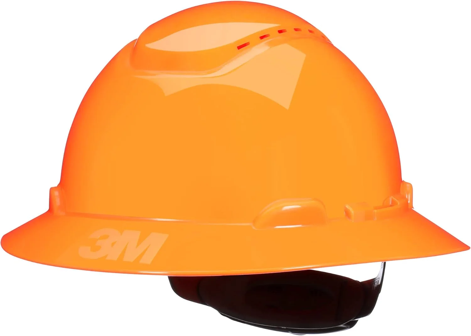 3M Hard Hat SecureFit H-807SFV-UV, Hi-Vis Orange, Vented Full Brim Style Safety Helmet with U