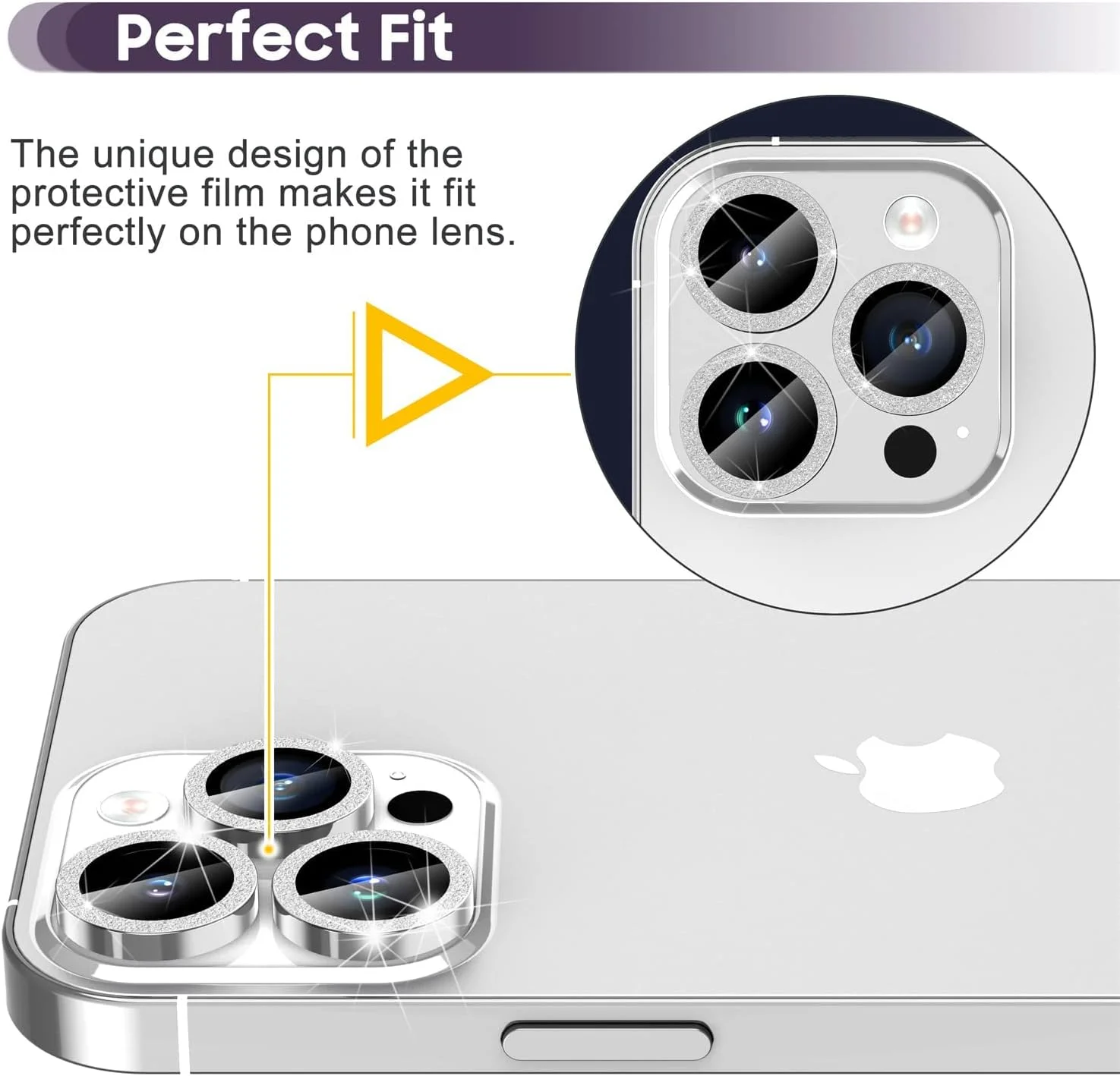 محافظ لنز دوربین شیشه ای حرارت دیده 9H پریمیوم KASTWAVE برای آیفون 14 پرو/پرو مکس - طراحی حلقه فلزی نقره ای برای محافظت نهایی محافظ لنز دوربین شیشه ای حرارت دیده 9H پریمیوم KASTWAVE برای آیفون 14 پرو/پرو مکس - طراحی حلقه فلزی نقره ای برای محافظت نهایی