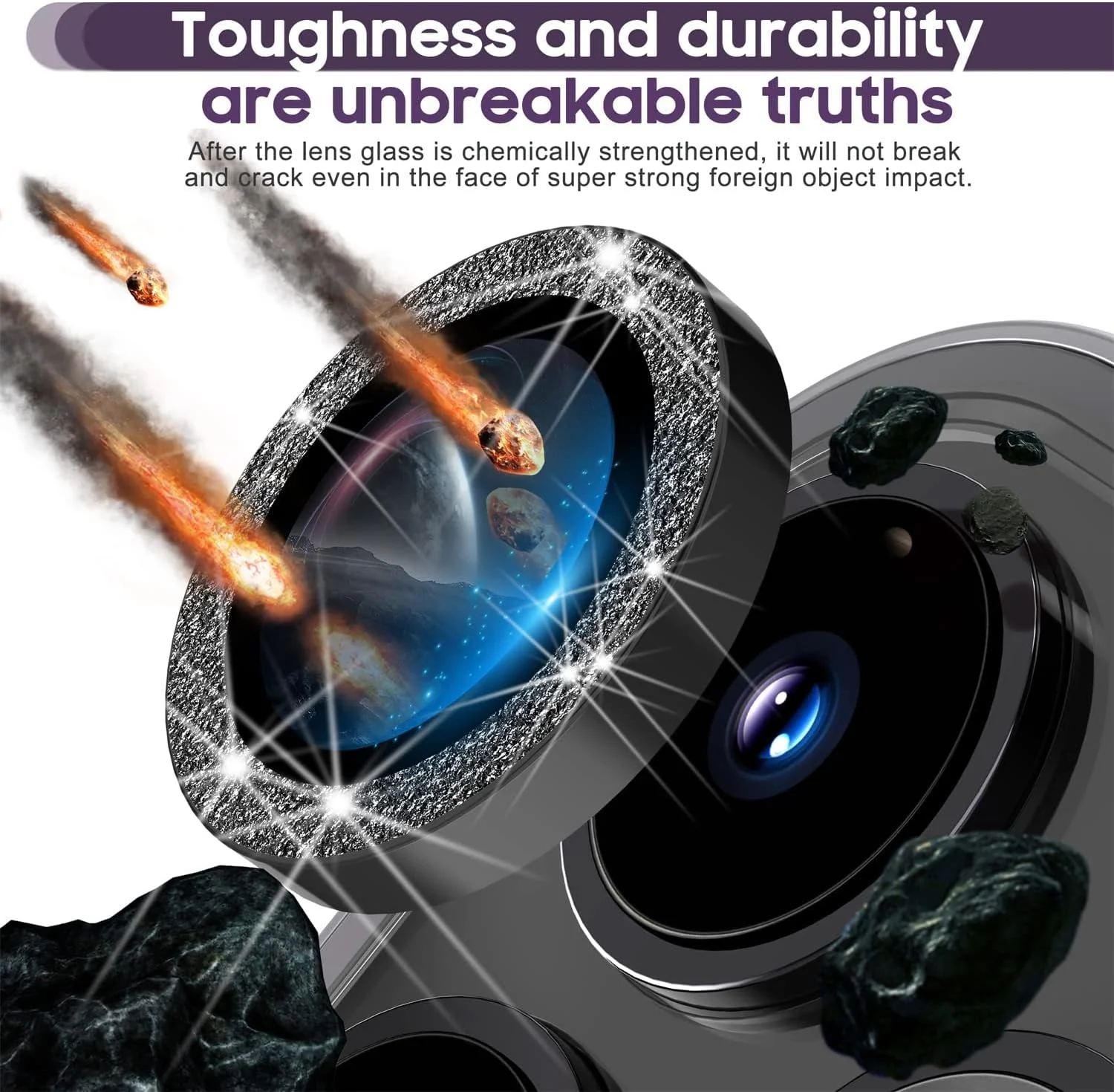 محافظ لنز دوربین KASTWAVE برای آیفون 14 پرو / 14 پرو مکس، پوشش شیشه ای تمپر شده 9H، محافظ حلقه فلزی جداگانه (مشکی) محافظ لنز دوربین KASTWAVE برای آیفون 14 پرو / 14 پرو مکس، پوشش شیشه ای تمپر شده 9H، محافظ حلقه فلزی جداگانه (مشکی)