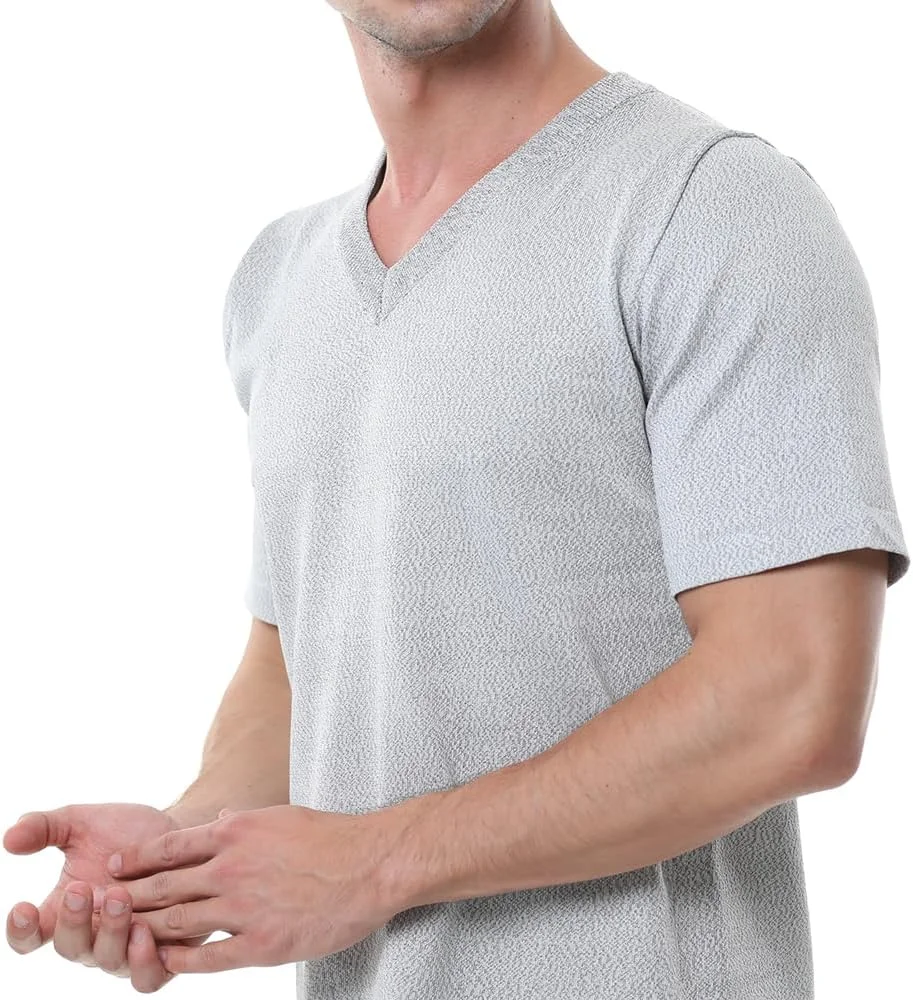 ژاکت زیپ‌دار تک رو بافتنی - مقاوم در برابر سایش/مقاوم در برابر برش، ضد گاز گرفتگی، ضد پارگی، ضد ضربه، تی شرت، جلیقه ضد برش و ضد ضربه، برای محافظت از ایمنی شخصی، خاکستری روشن-L