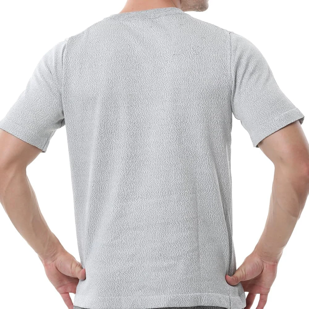 ژاکت زیپ‌دار تک رو بافتنی - مقاوم در برابر سایش/مقاوم در برابر برش، ضد گاز گرفتگی، ضد پارگی، ضد ضربه، تی شرت، جلیقه ضد برش و ضد ضربه، برای محافظت از ایمنی شخصی، خاکستری روشن-L