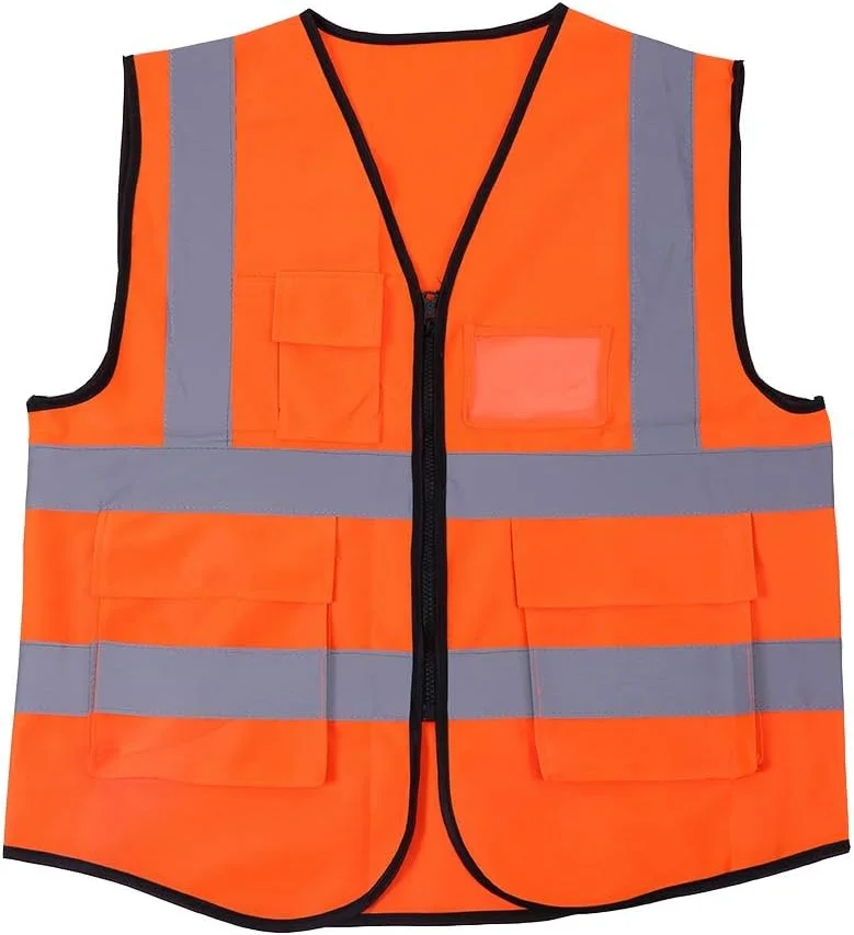 جلیقه بازتابنده NDNCZDHC، جلیقه ایمنی ساختمانی، جلیقه دید بالا، جلیقه های ایمنی برای کارگران ساختمانی و عابرین پیاده (نارنجی)