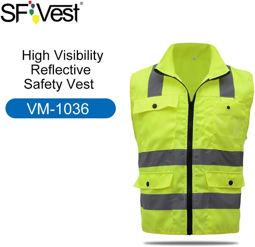 جلیقه ایمنی بازتابنده دید بالا Irovami، جلیقه بازتابنده چند جیب، لباس کار، لباس کار امنیتی، لباس کار روز و شب، جلیقه ایمنی هشدار دهنده موتورسواری و دوچرخه سواری