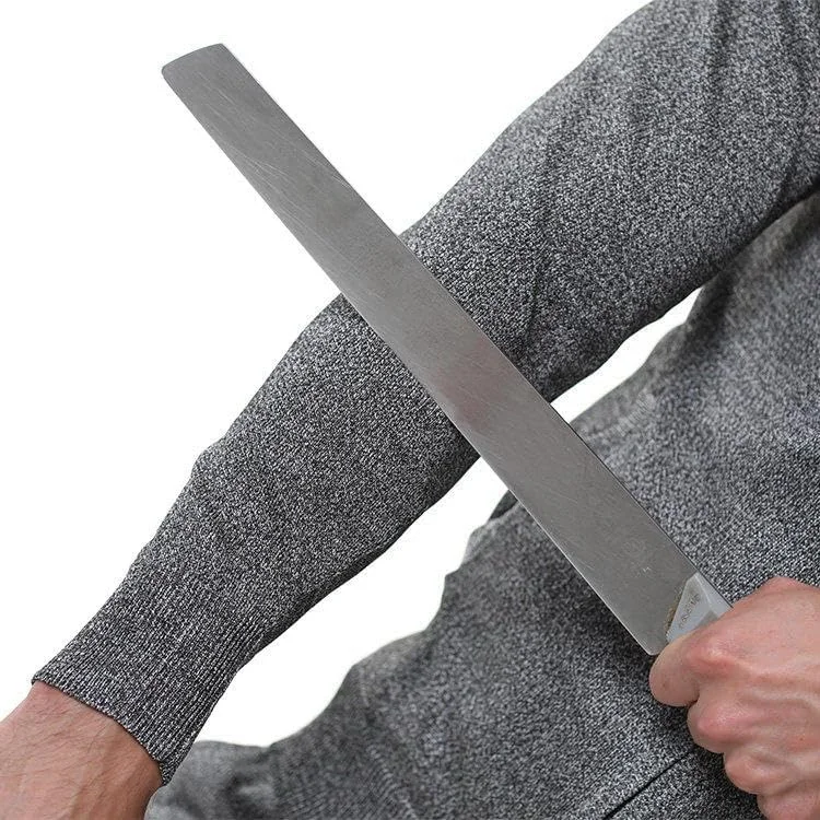 ژاکت زیپی بافتنی یک طرفه - مقاوم در برابر سایش/مقاوم در برابر برش، ضد گاز گرفتگی، ضد پارگی، ضد ضربه، تی شرت، جلیقه ضد برش و ضد ضربه، برای محافظت از ایمنی شخصی، خاکستری-2XL