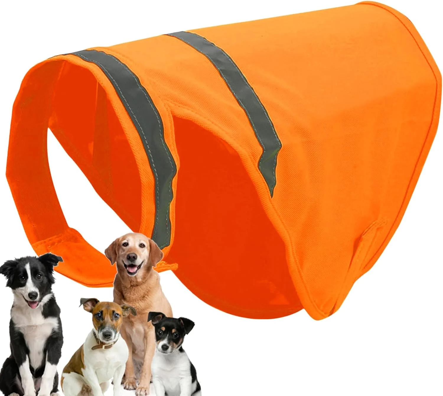 Dog Safety Vest | Fluorescent Dog Orange Vest Visibility Reflective Breathable | Hunting Pet Supplies Comfortable for Training Outdoor Activities Hunting