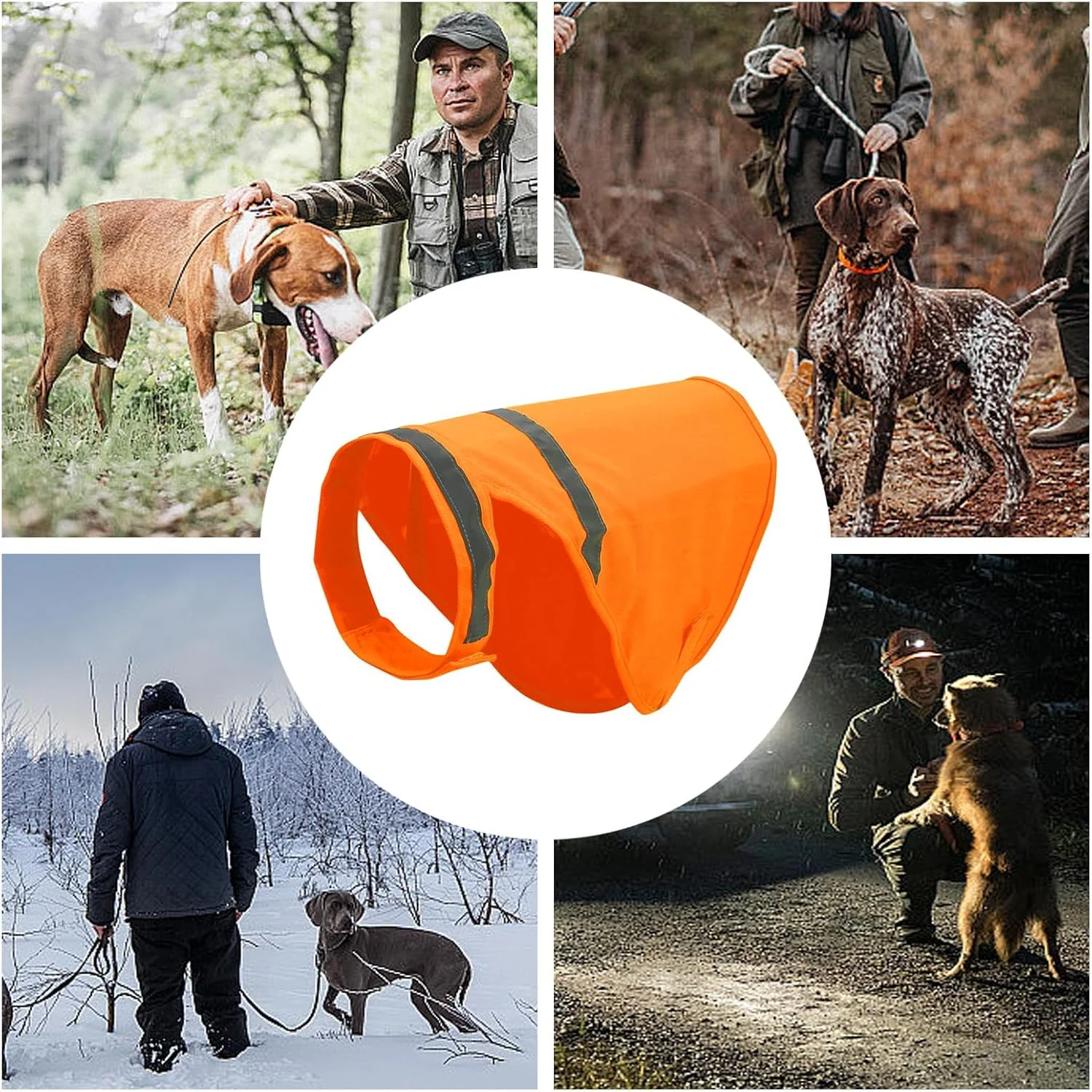 Dog Safety Vest | Fluorescent Dog Orange Vest Visibility Reflective Breathable | Hunting Pet Supplies Comfortable for Training Outdoor Activities Hunting