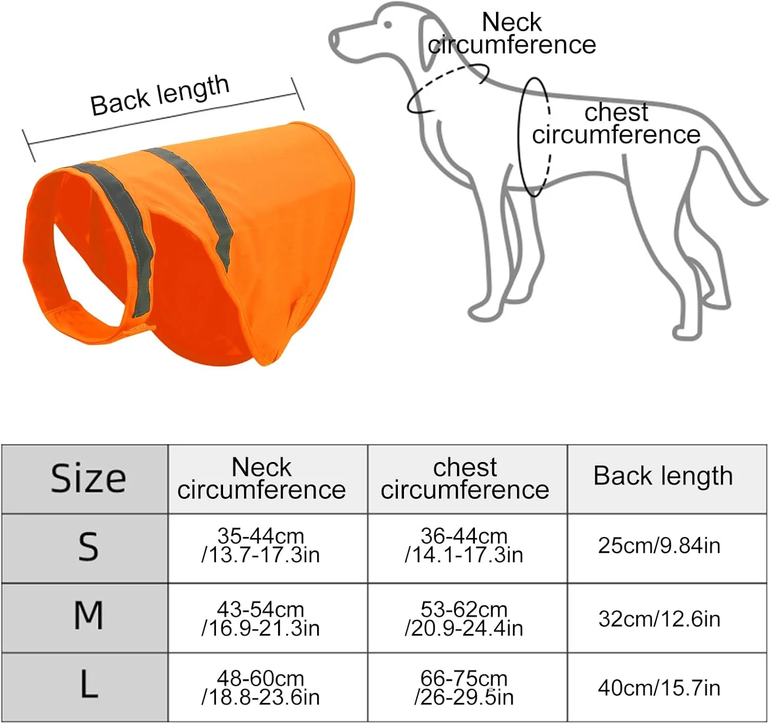 Dog Safety Vest | Fluorescent Dog Orange Vest Visibility Reflective Breathable | Hunting Pet Supplies Comfortable for Training Outdoor Activities Hunting