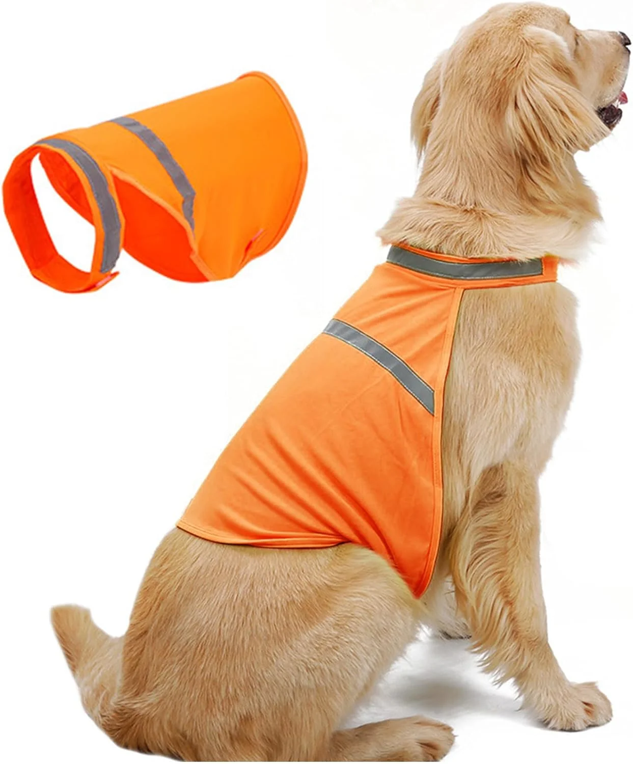 جلیقه ایمنی سگ، جلیقه دید فلورسنت تنفسی سگ، قابل تنظیم و بازتابنده، لوازم حیوانات خانگی راحت برای شکار، پیاده روی، آموزش و فعالیت های خارج از منزل