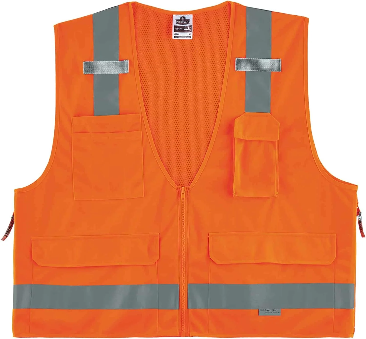 جلیقه نقشه برداری کلاس 2 Ergodyne GloWear 8250Z - لیمویی، سایز کوچک/متوسط