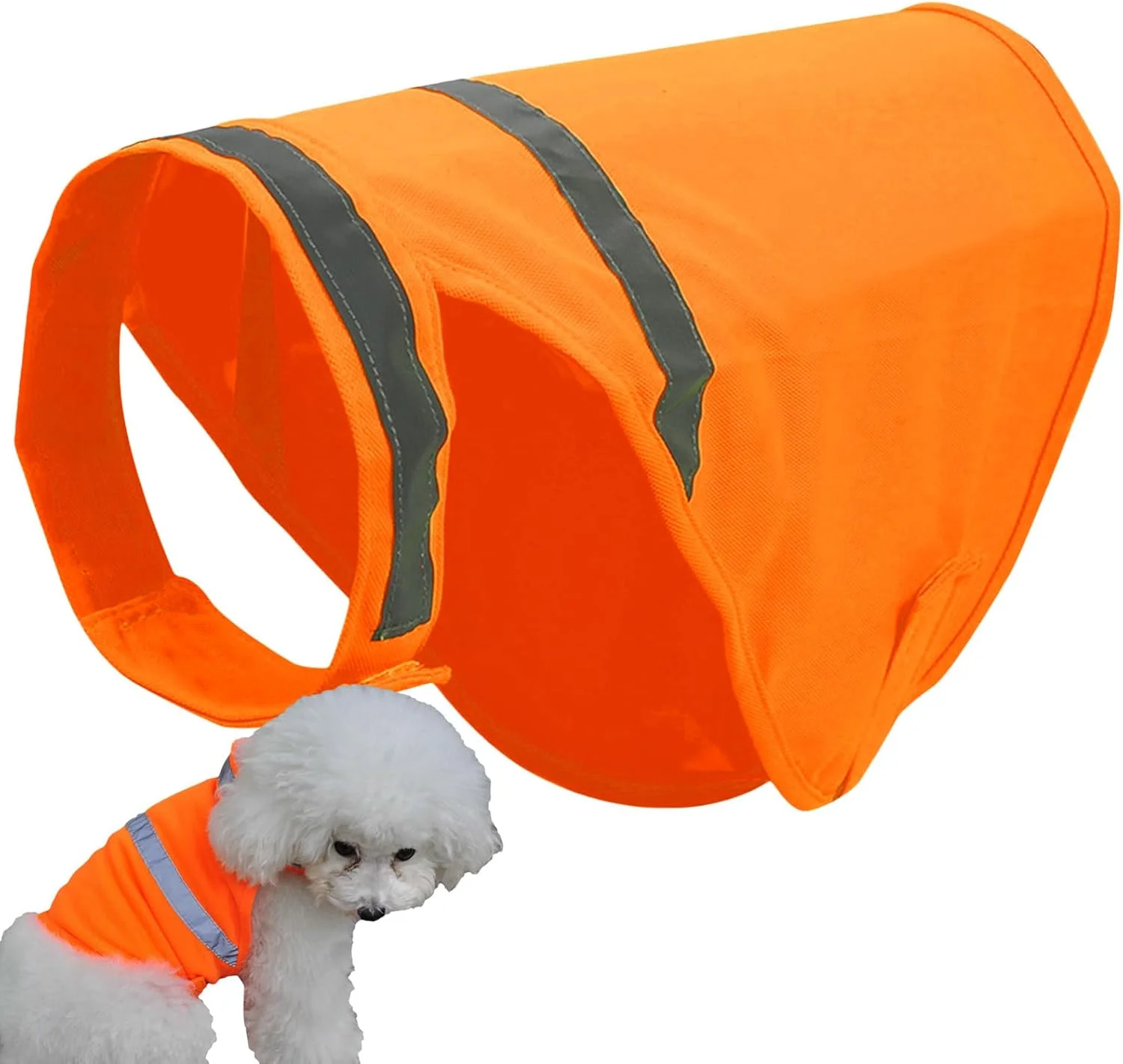 Dog Safety Vest | Fluorescent Dog Orange Vest Visibility Reflective Breathable | Hunting Pet Supplies Comfortable for Training Outdoor Activities Hunting