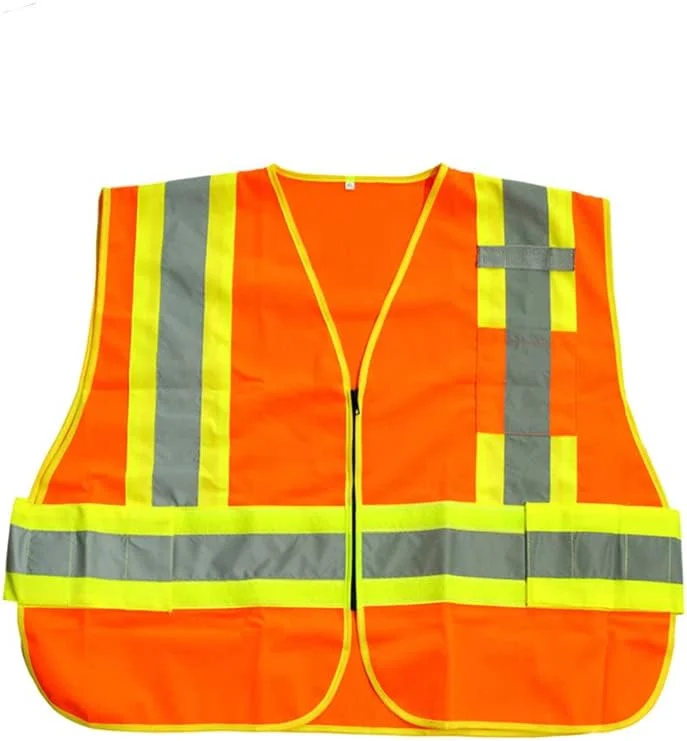 جلیقه ایمنی بازتابنده، جلیقه هشدار دهنده نارنجی فلورسنت унисекс، جلیقه کار با دید بالا برای ایمنی و شرایط اضطراری
