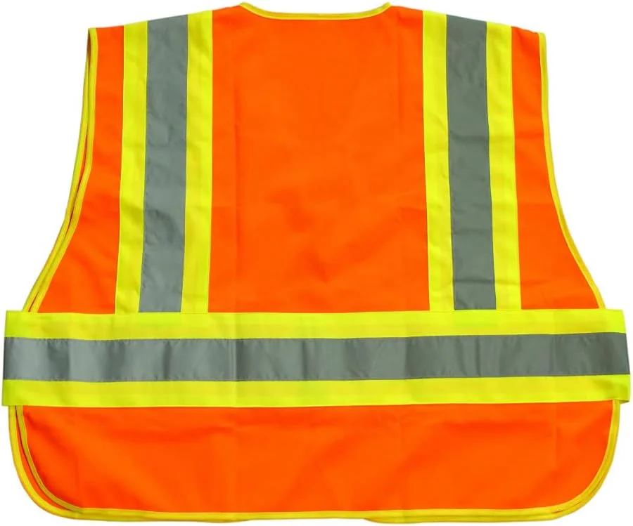 جلیقه ایمنی بازتابنده، جلیقه هشدار دهنده نارنجی فلورسنت унисекс، جلیقه کار با دید بالا برای ایمنی و شرایط اضطراری