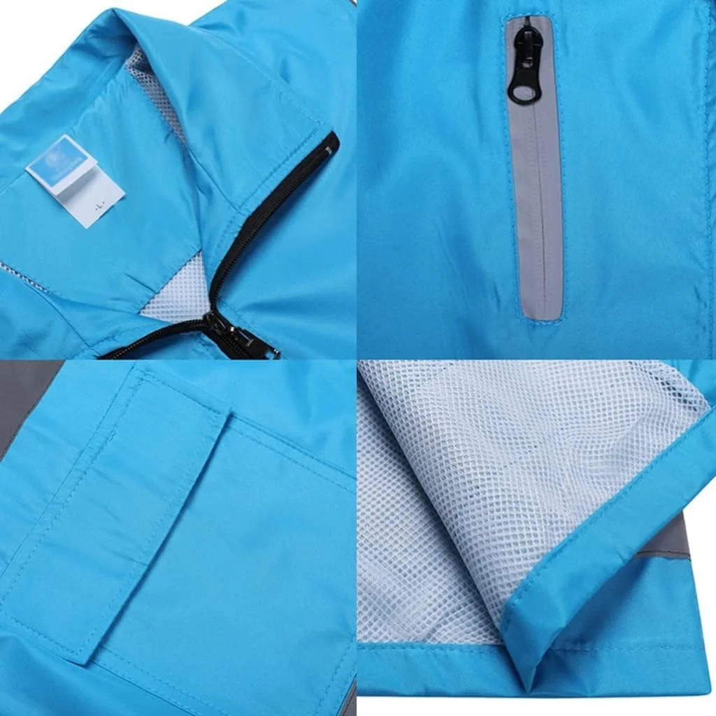 جلیقه ایمنی دید بالا TZKUA، جلیقه ایمنی، جلیقه بازتابنده دید بالا با جیب، جلیقه ساختمانی ایمنی برای کار در فضای باز، دویدن و پیاده روی، جلیقه ایمنی بازتابنده تنفسی