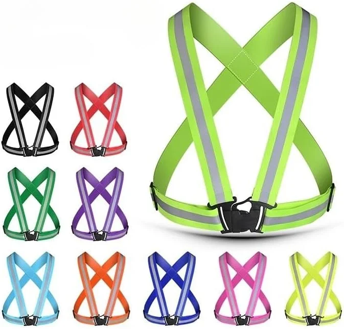 کمربند جلیقه بازتابنده قابل تنظیم برای ایمنی با دید بالا (صورتی)