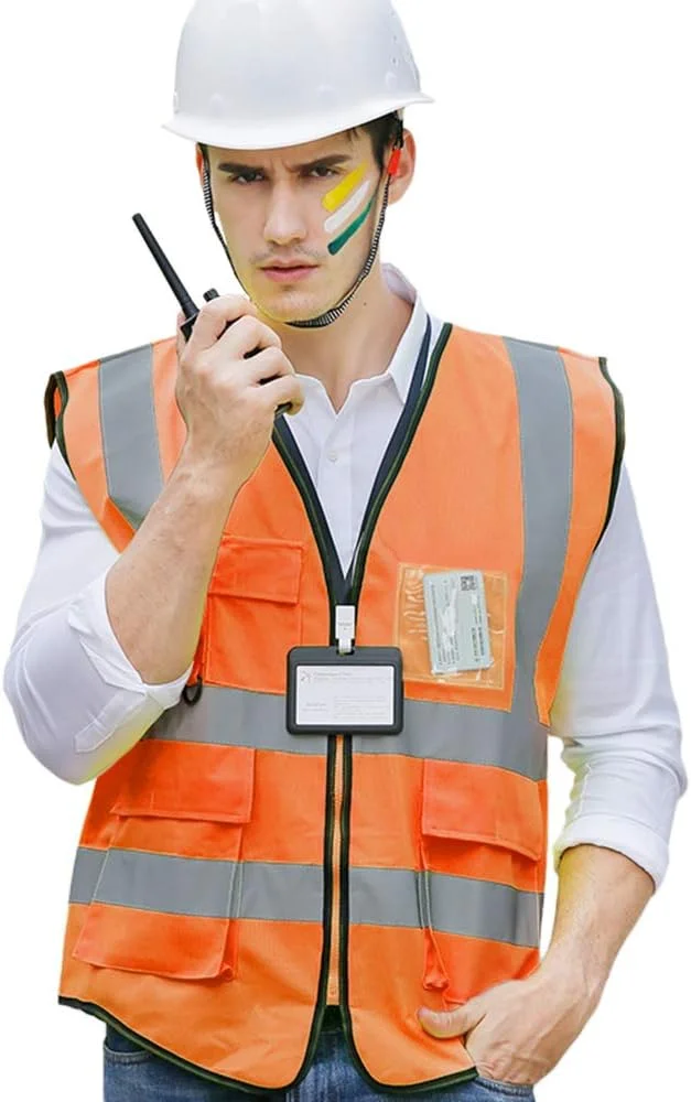 Reflective Safety Vest, 120055 Reflective Safety Vest High Visibility Safety Vest Bright Neon Color Breathable Vest with 2-inch Reflective Strips for Construction sanitation Worker Roadside L Size