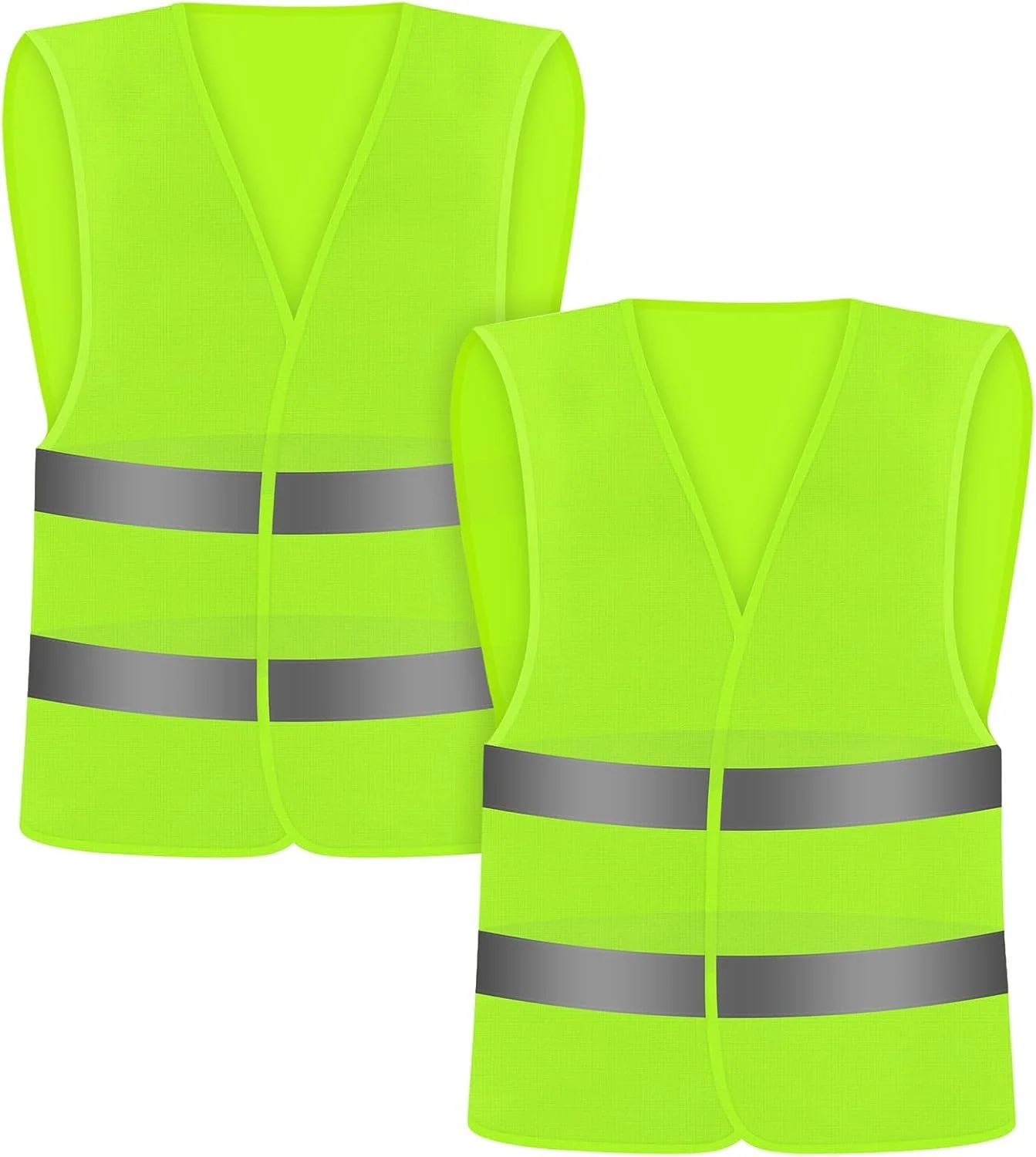 ست 2 عددی جلیقه های دید بالا Chyaya، جلیقه خودرو با قابلیت دید بالا، ژاکت های بازتابنده دید بالا، جلیقه های ایمنی بازتابنده دید بالا برای کار ترافیکی، دویدن