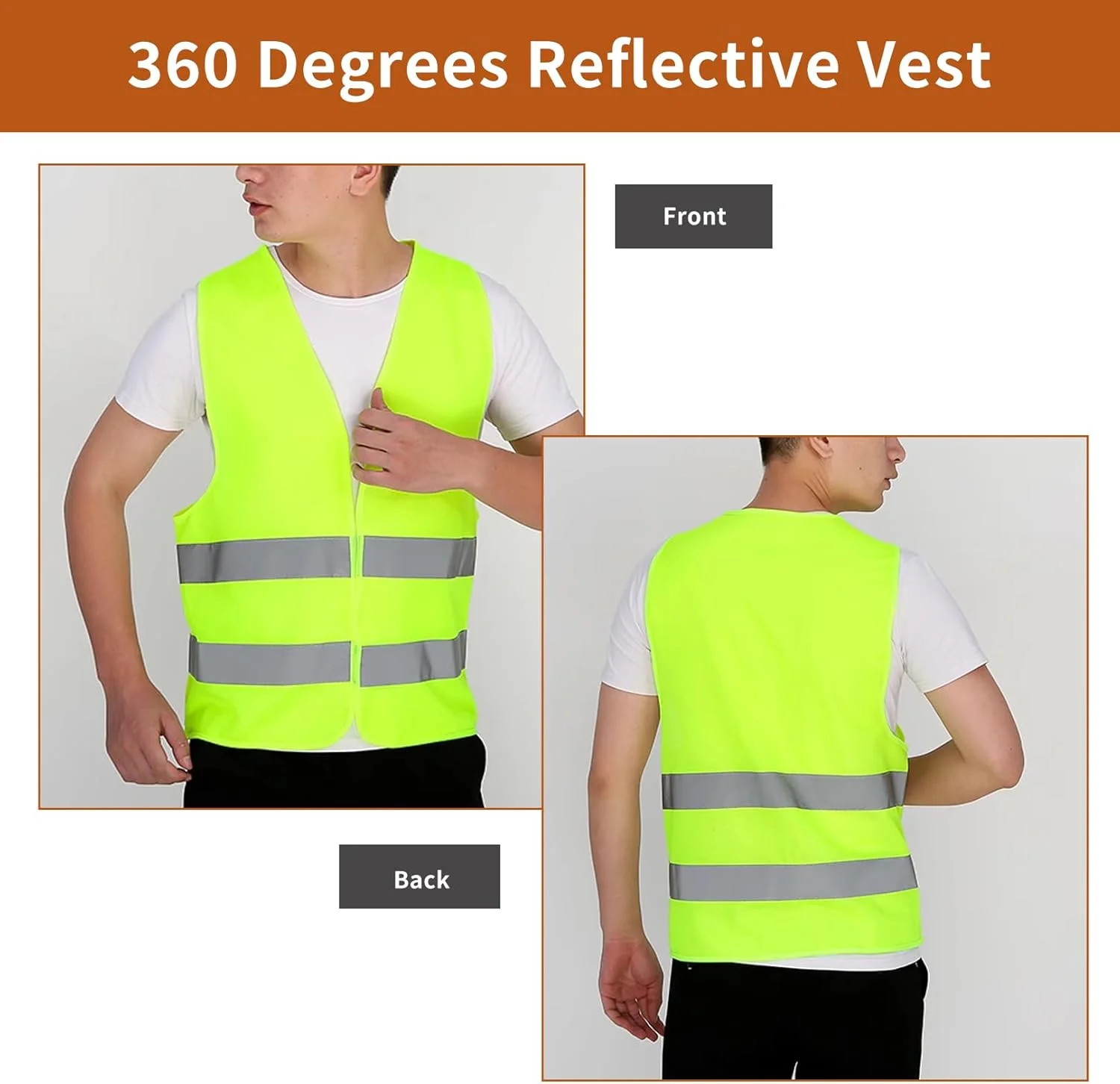 ست 2 عددی ژاکت بازتابنده کودکانه - جلیقه های زرد دید بالا، جلیقه های دویدن و دوچرخه سواری