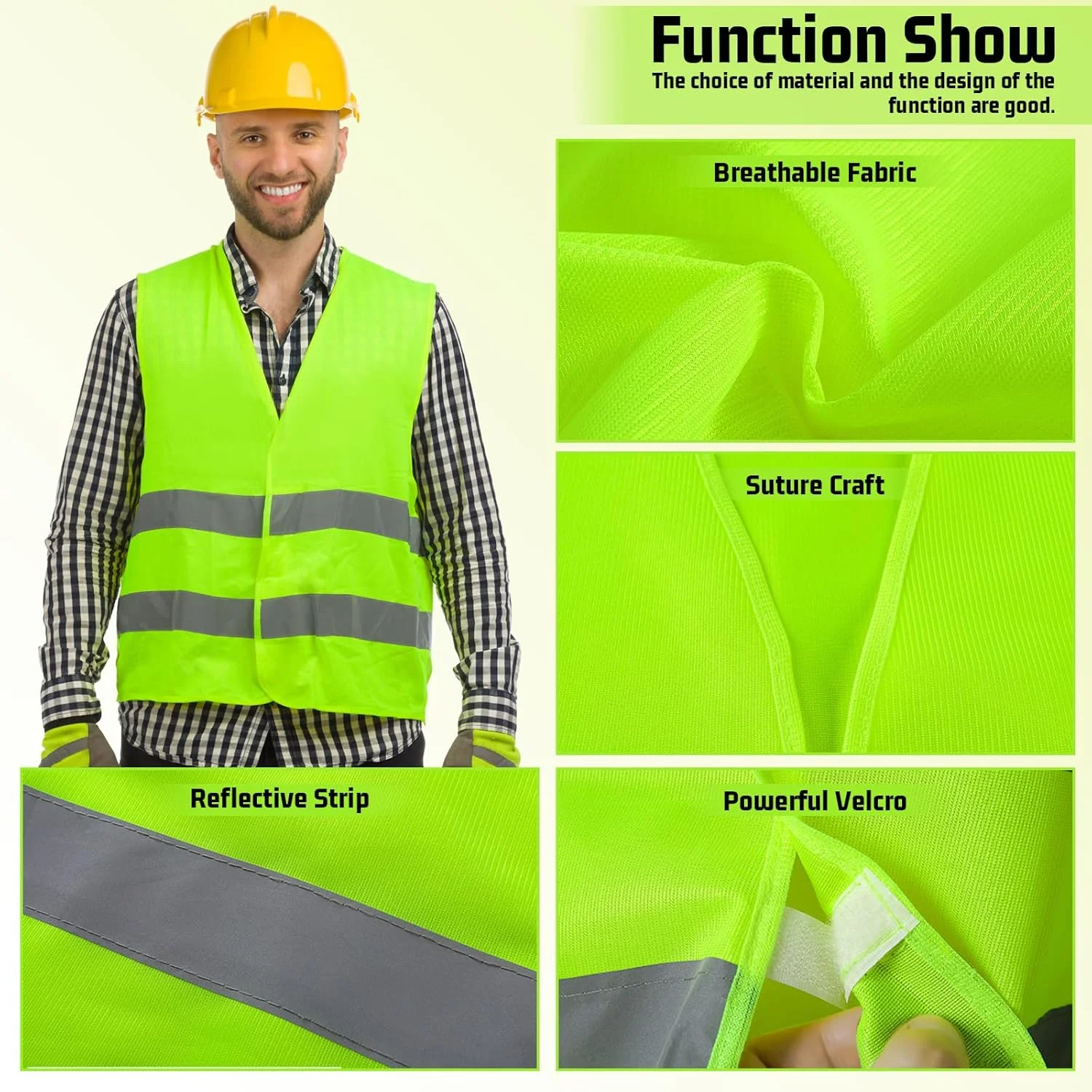 ست 2 عددی جلیقه های دید بالا Chyaya، جلیقه خودرو با قابلیت دید بالا، ژاکت های بازتابنده دید بالا، جلیقه های ایمنی بازتابنده دید بالا برای کار ترافیکی، دویدن