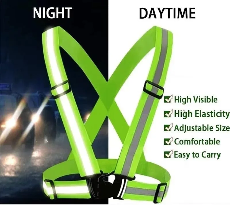 کمربند جلیقه بازتابنده قابل تنظیم برای ایمنی با دید بالا (صورتی)