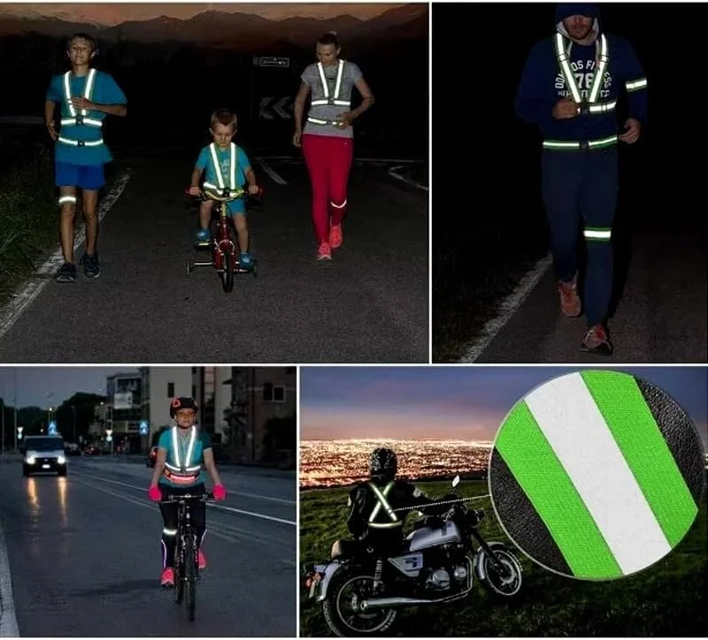 کمربند جلیقه بازتابنده قابل تنظیم برای ایمنی با دید بالا (صورتی)