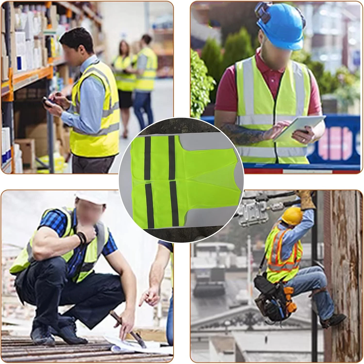 ست 2 عددی ژاکت بازتابنده کودکانه - جلیقه های زرد دید بالا، جلیقه های دویدن و دوچرخه سواری