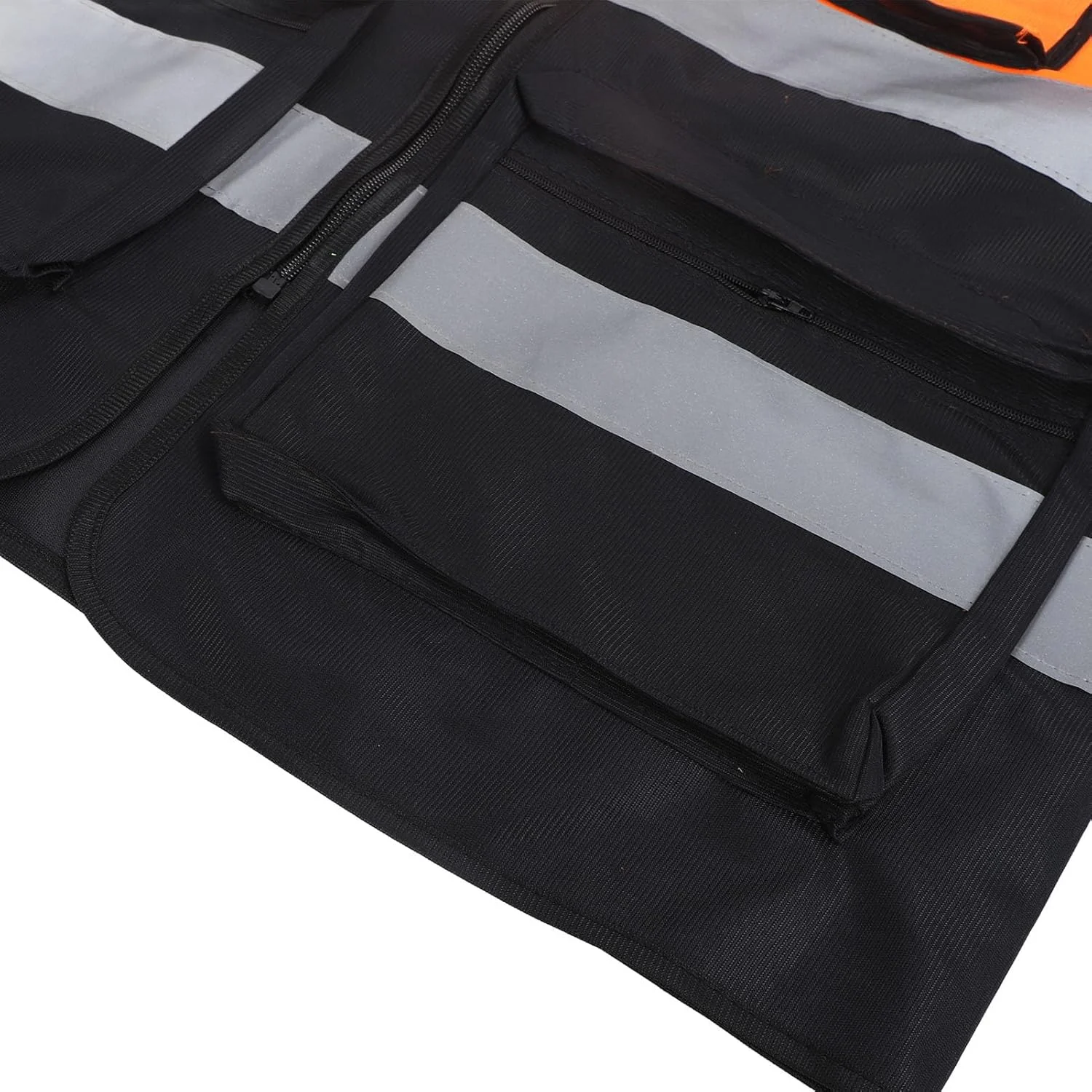 جلیقه دید بالا، جلیقه ایمنی دید بالا با نوارهای بازتابنده طراحی یونیسکس، جلیقه ساختمانی برای شب، انبار، مدیریت پارکینگ (XXXL)