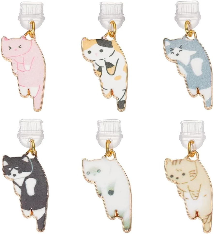 6-Pack Cute Cat Charm Dust Plugs for Type C Port, 1.7 inch Long Anti-Dust Plugs with Pendant, USB-C Port Protector Cap for Most Type C Phones and Mobile Devices (Colorful) 6-Pack Cute Cat Charm Dust Plugs for Type C Port, 1.7 inch Long Anti-Dust Plugs with Pendant, USB-C Port Protector Cap for Most Type C Phones and Mobile Devices (Colorful)