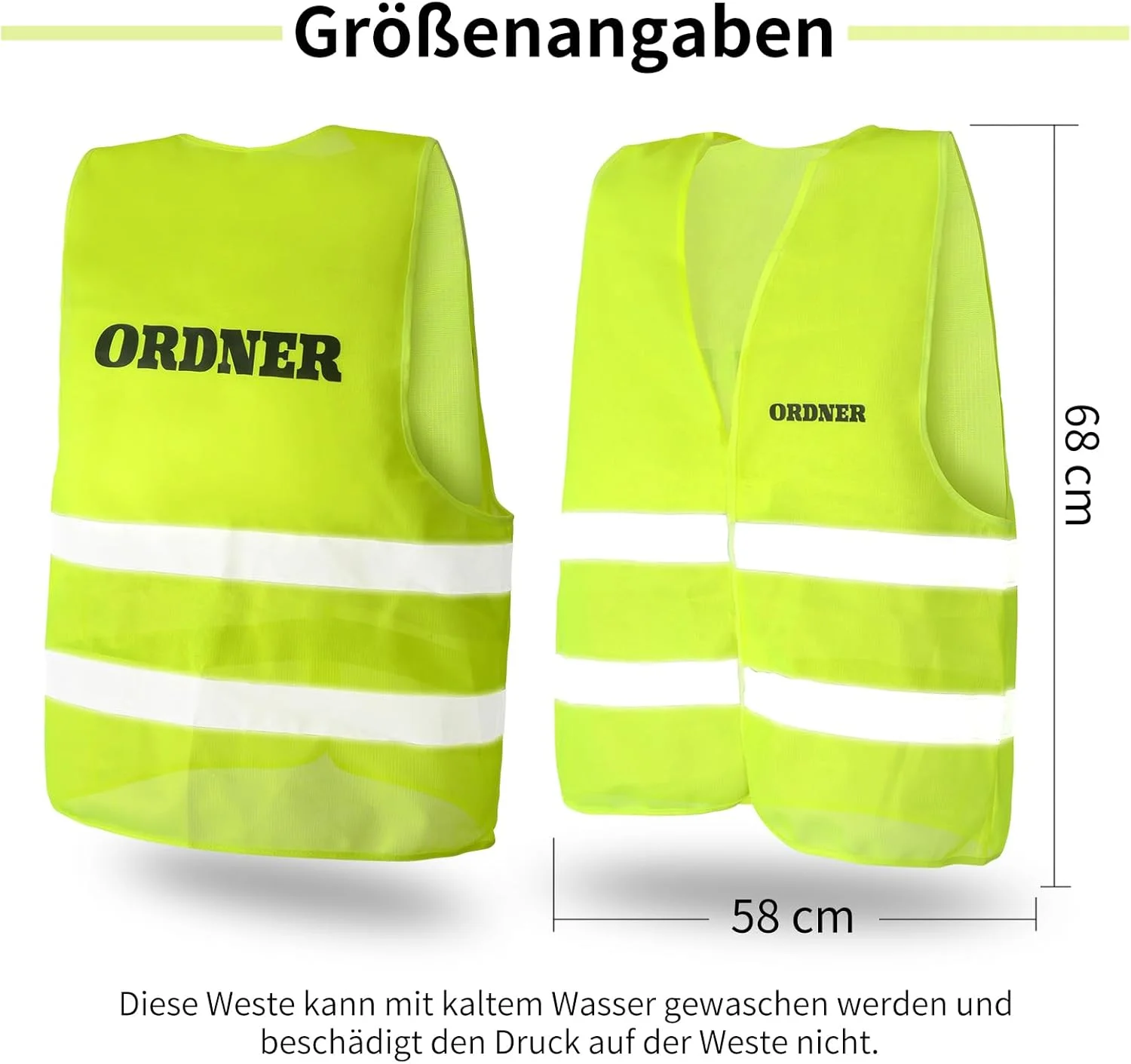 جلیقه ایمنی jiawaggag با پوشه چاپی، جلیقه های ایمنی زرد، جلیقه ایمنی با نوارهای بازتابنده