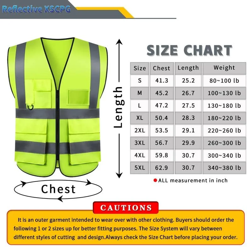جلیقه دید بالا با لوگوی سفارشی و 5 جیب، جلیقه ایمنی بازتابنده کلاس 2 برای لباس کار محافظتی مردانه در فضای باز