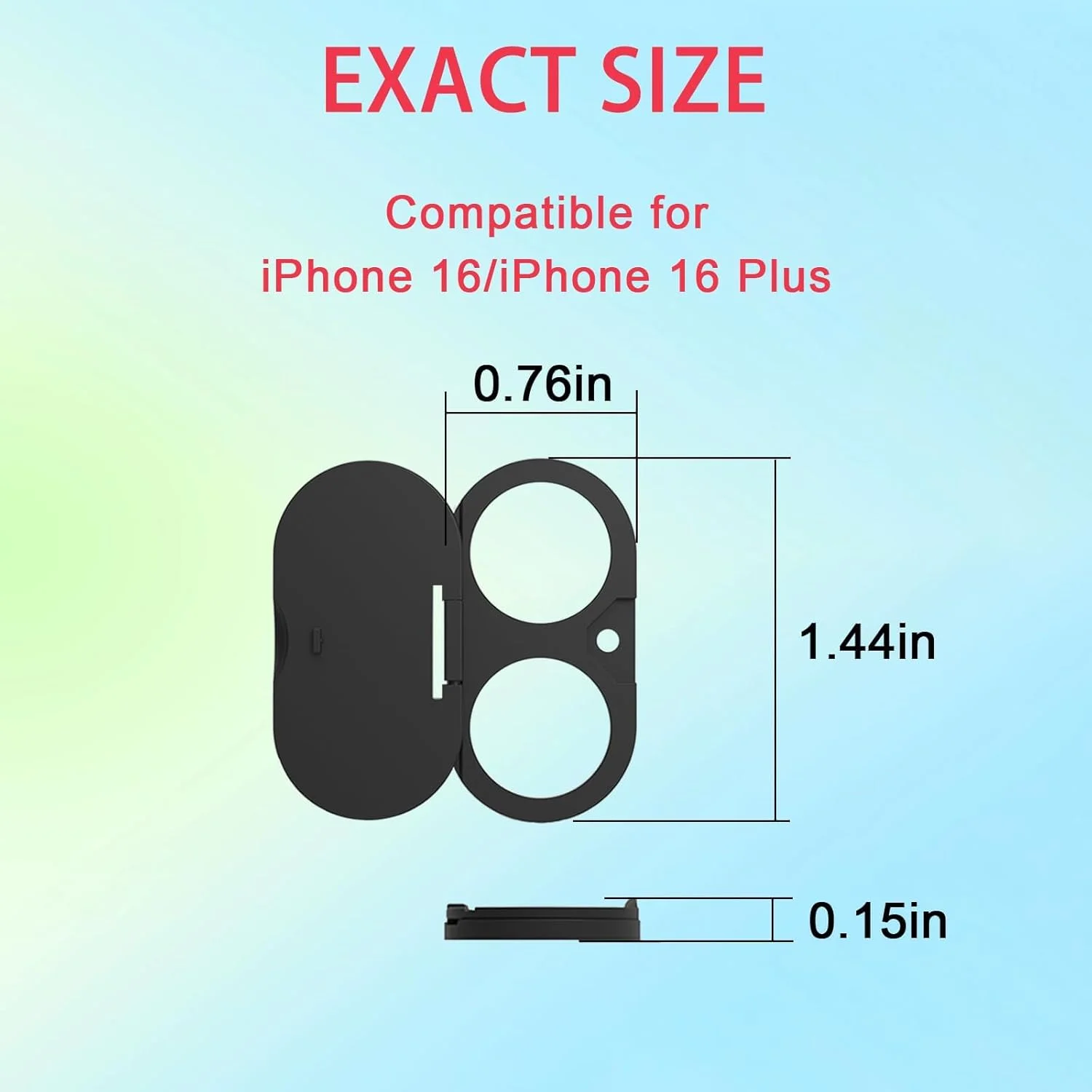 محافظ لنز دوربین گوشی سازگار با آیفون 16/16 پلاس، محافظ لنز دوربین برای حفظ حریم خصوصی و امنیت، چسبندگی قوی، مشکی - بسته 2 عددی محافظ لنز دوربین گوشی سازگار با آیفون 16/16 پلاس، محافظ لنز دوربین برای حفظ حریم خصوصی و امنیت، چسبندگی قوی، مشکی - بسته 2 عددی