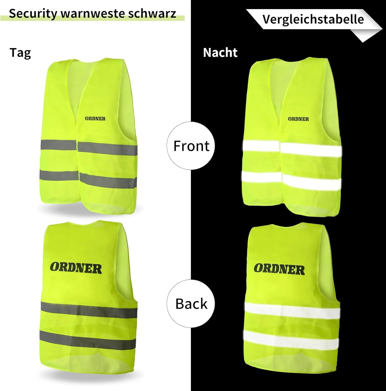 جلیقه ایمنی jiawaggag با پوشه چاپی، جلیقه های ایمنی زرد، جلیقه ایمنی با نوارهای بازتابنده