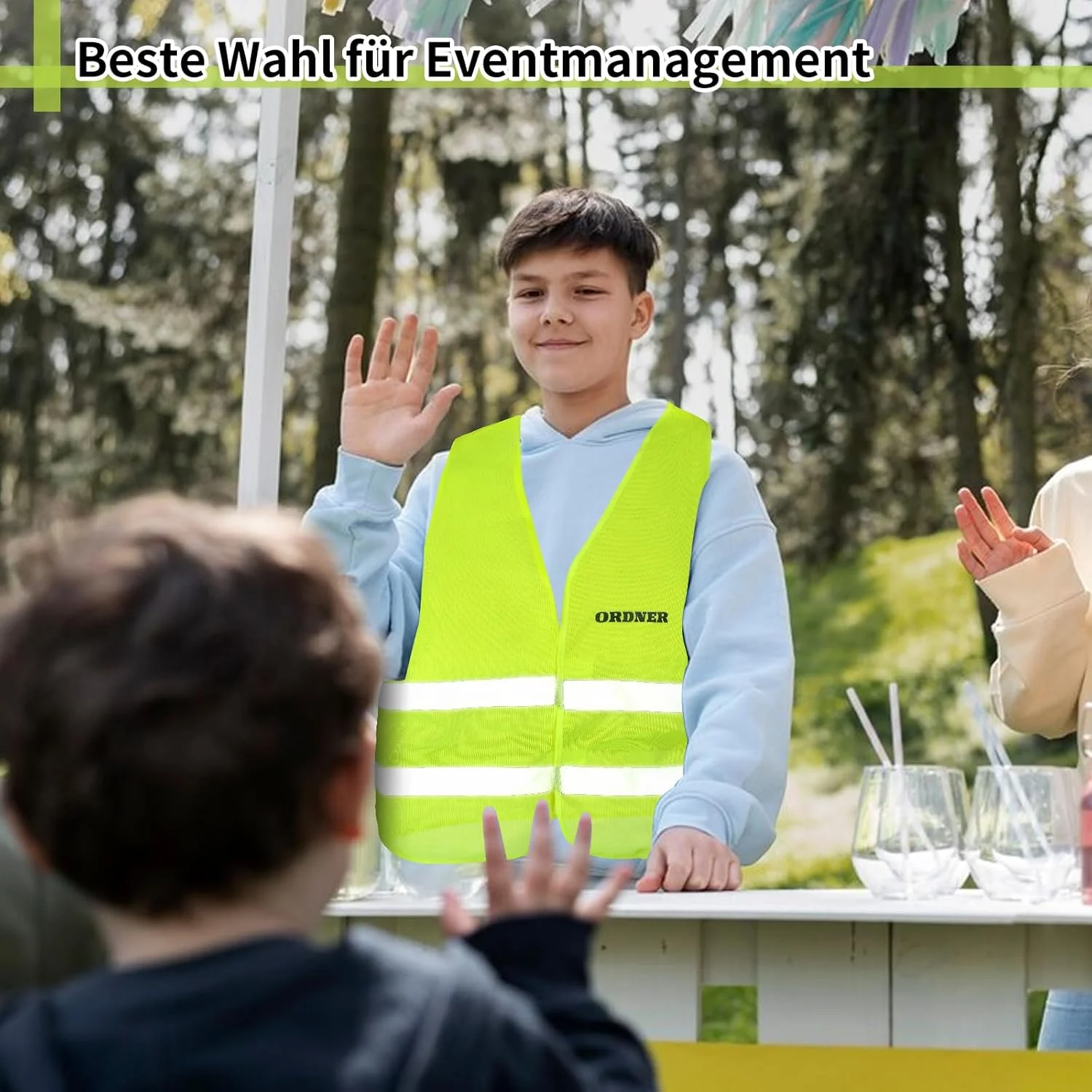 جلیقه ایمنی jiawaggag با پوشه چاپی، جلیقه های ایمنی زرد، جلیقه ایمنی با نوارهای بازتابنده